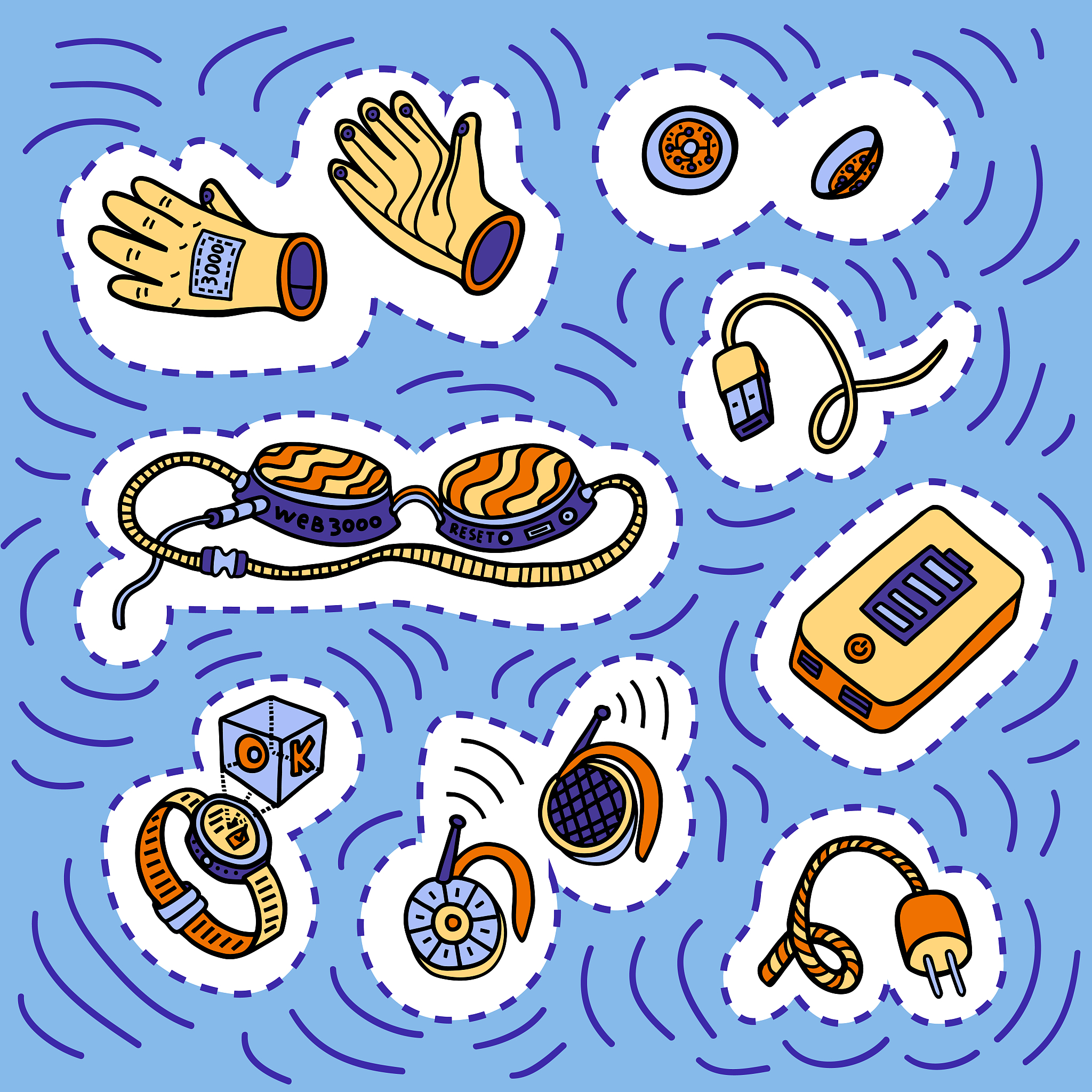gadgets sticker set