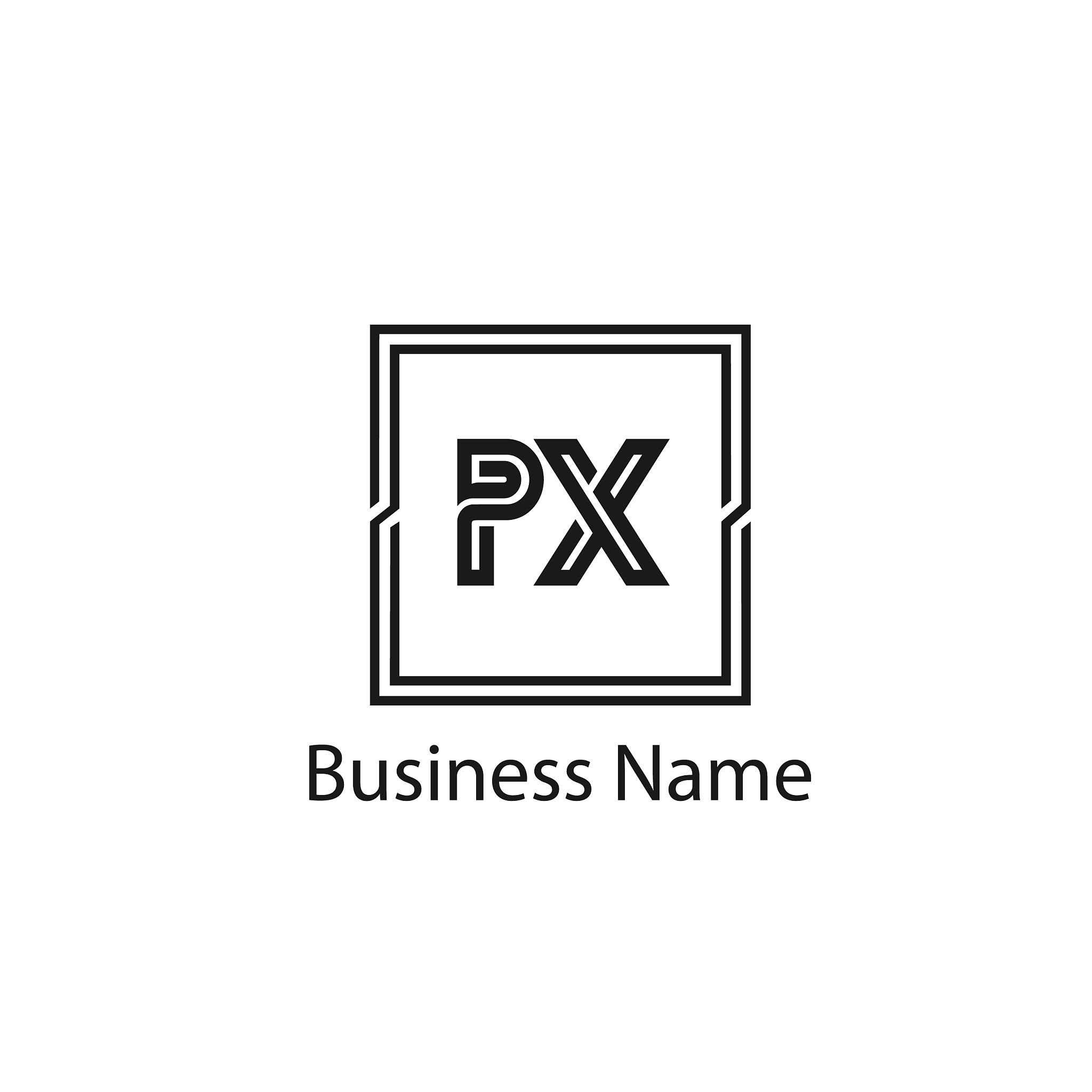 initial letter px logo template design