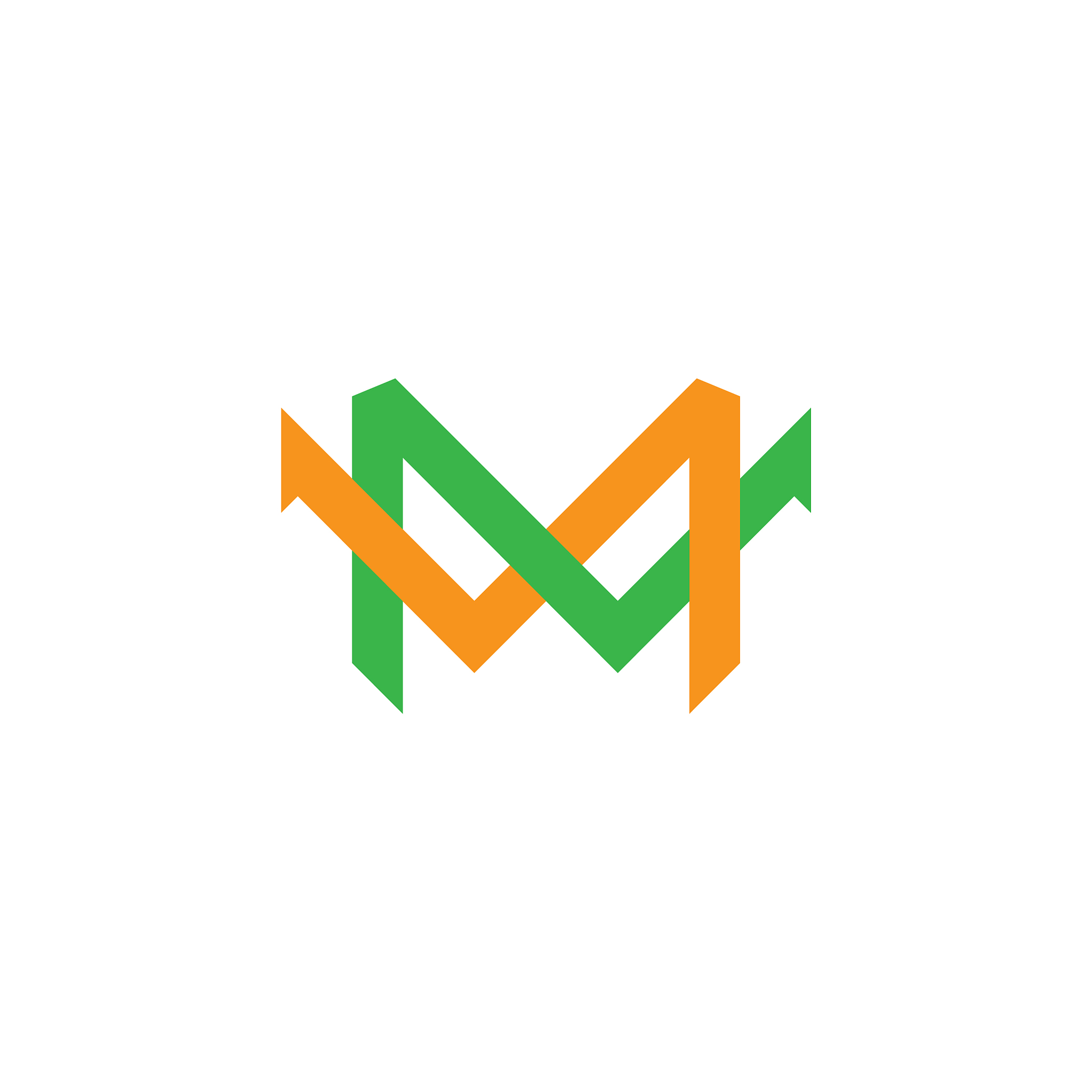 letter m linked arrow geometric line logo