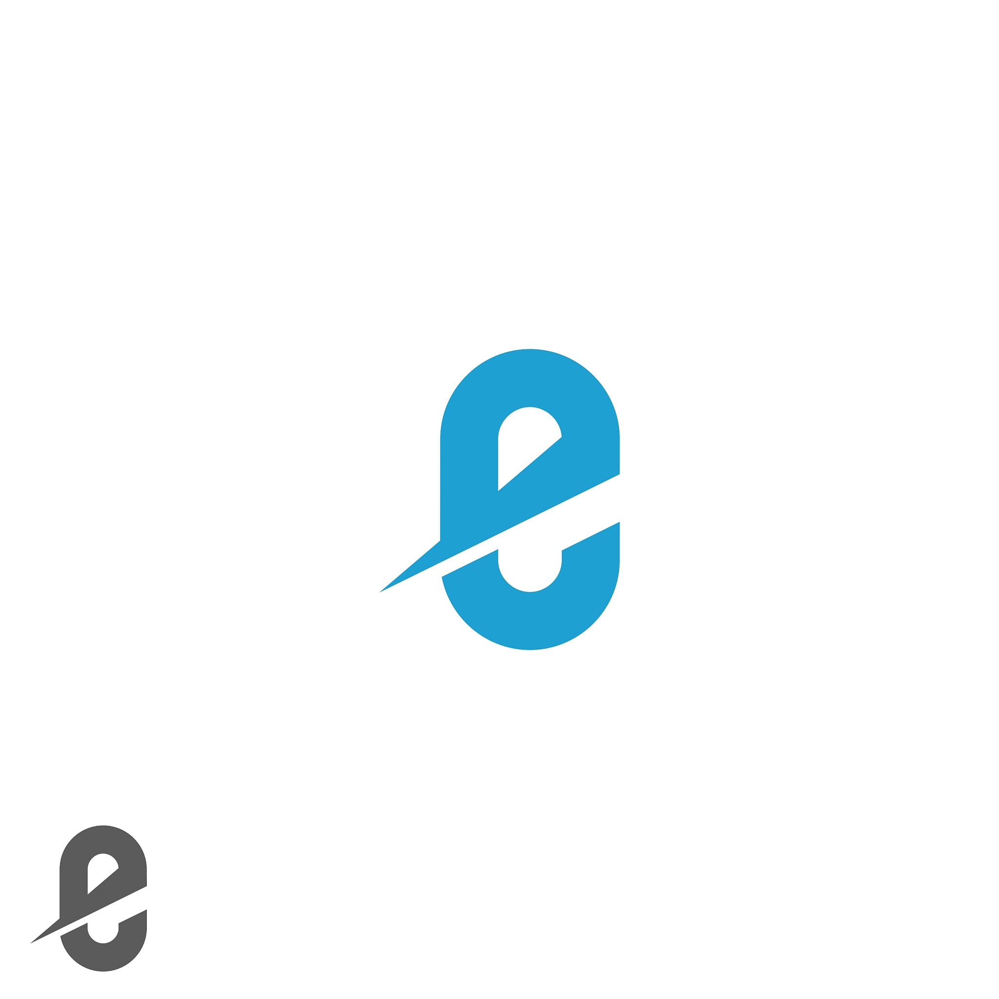 letter e logo blue mockup direction web emblem