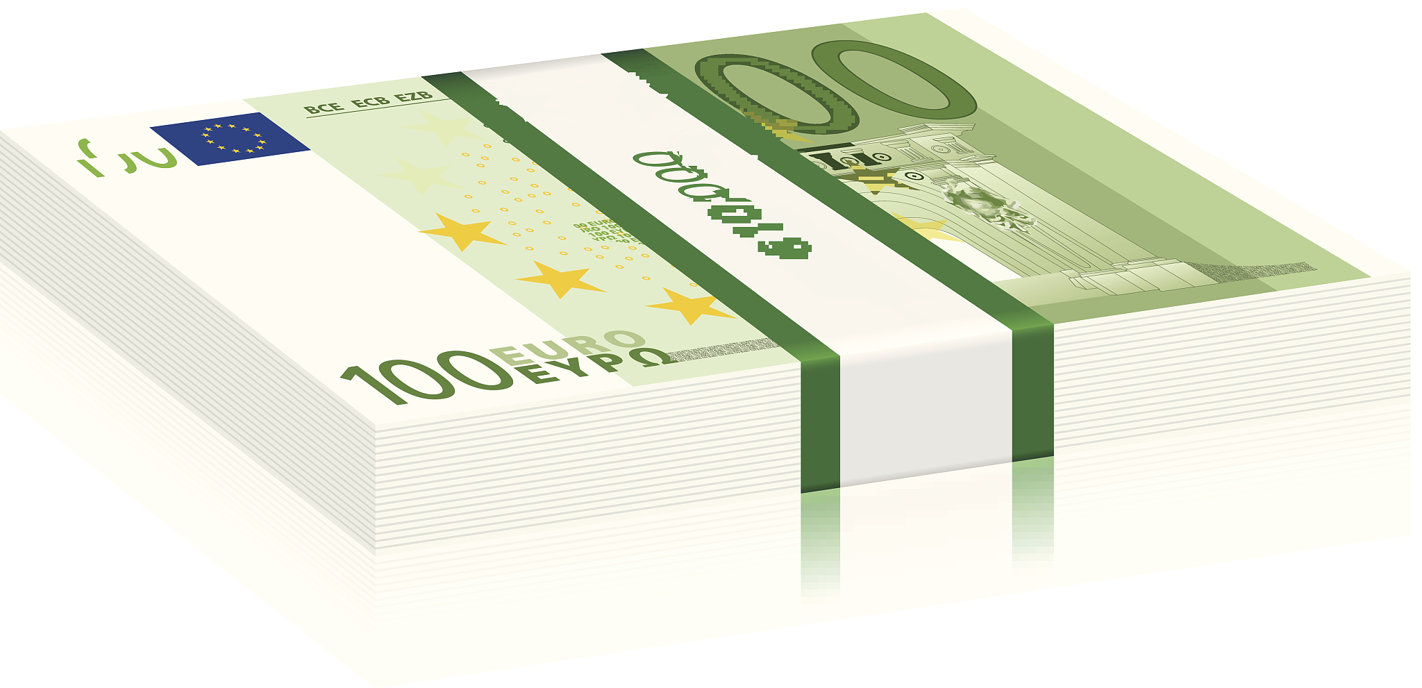 one hundred euro stack