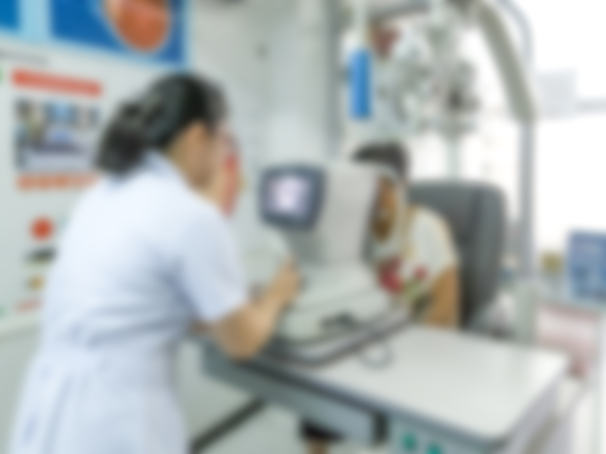asia old woman with cabinet ophthalmic eye examination in ophtha