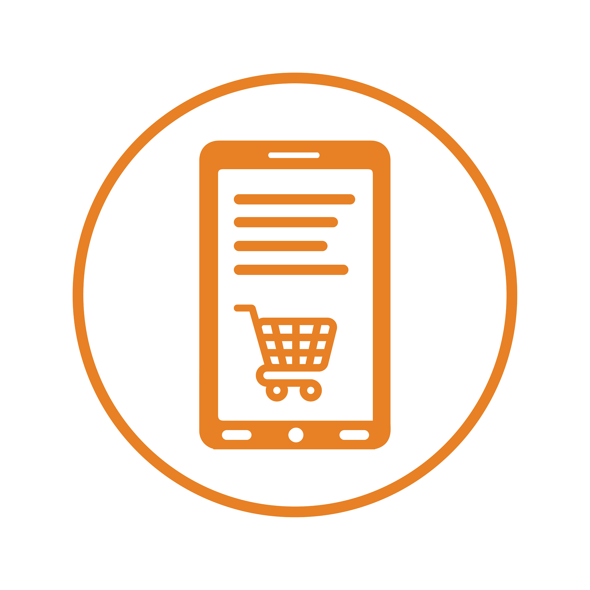 mobile online shopping vector icon