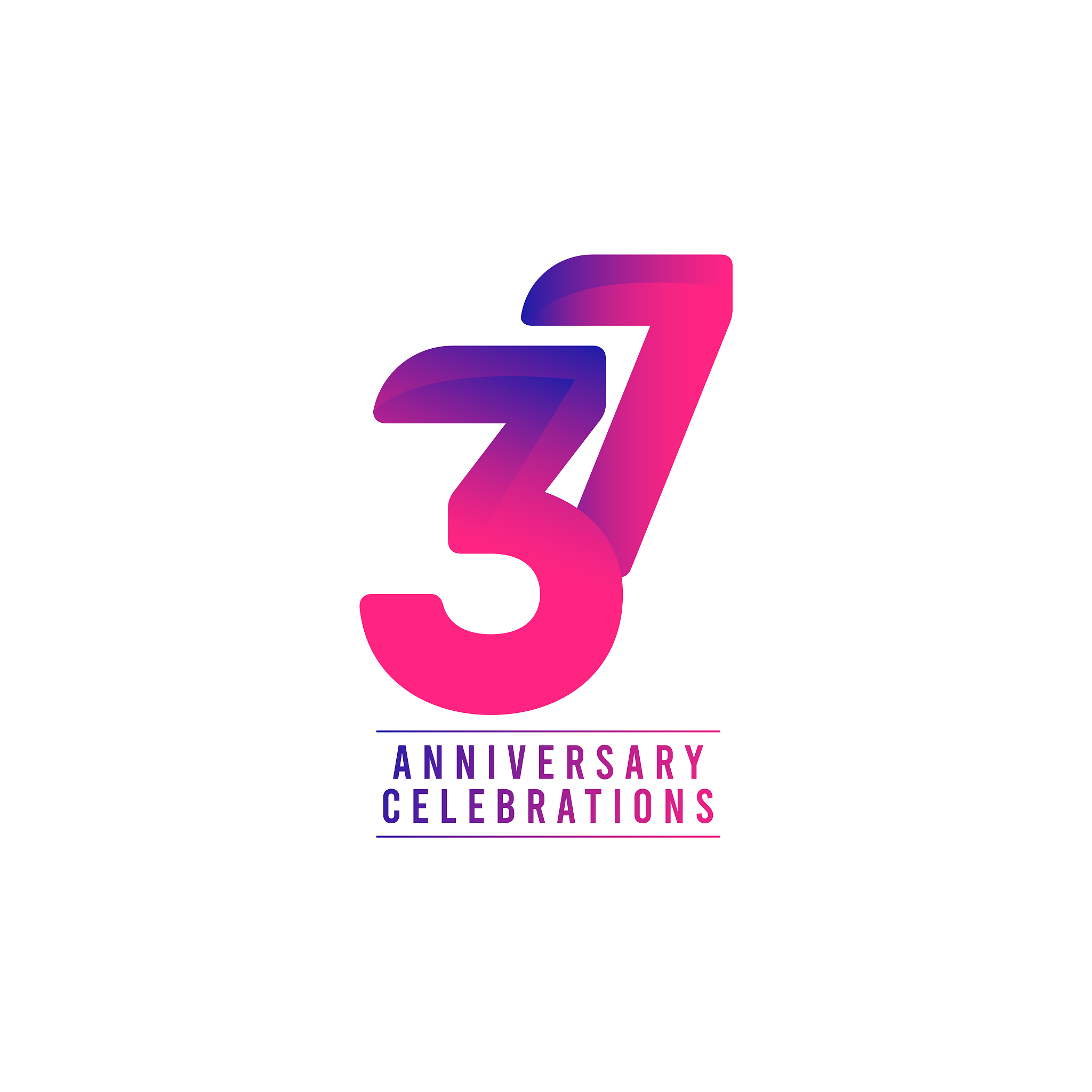 37 years anniversary celebrations vector template design illustr