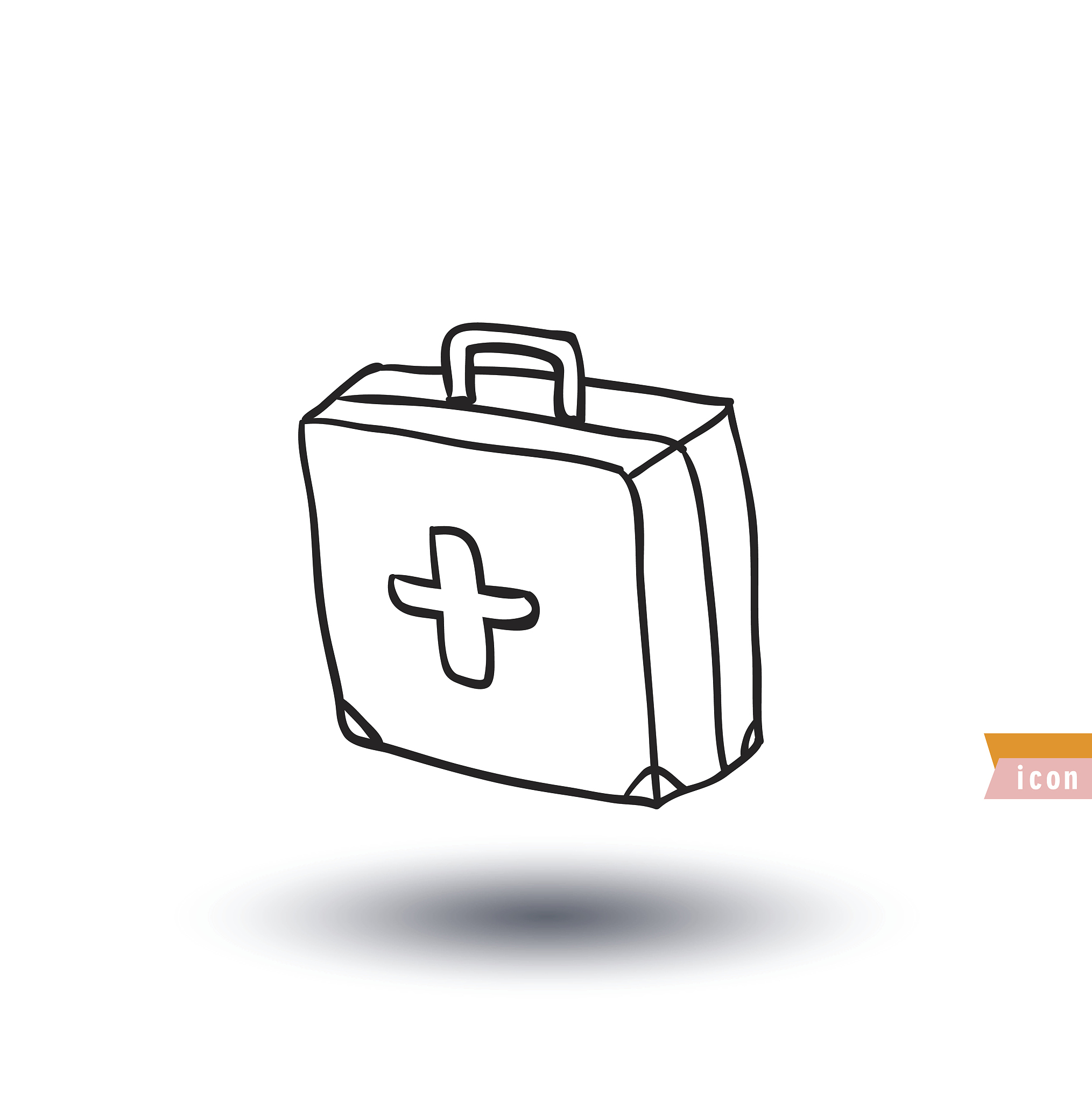 first aids. medical kit , hand drawn illustration.