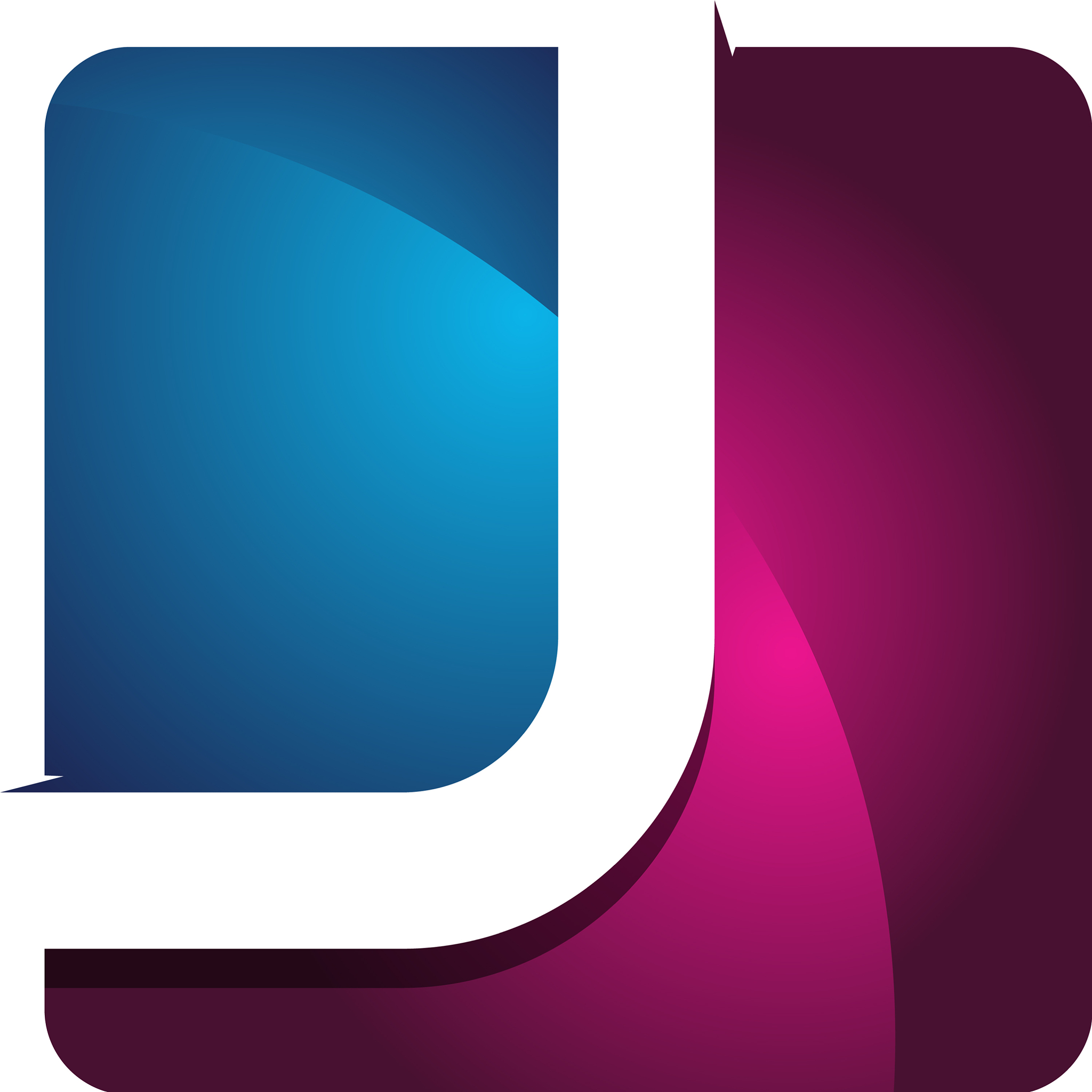 j 3d colorful square letter logo icon design