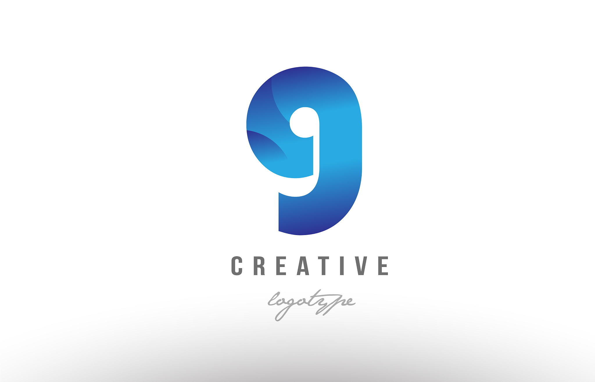 g blue gradient alphabet letter logo icon design