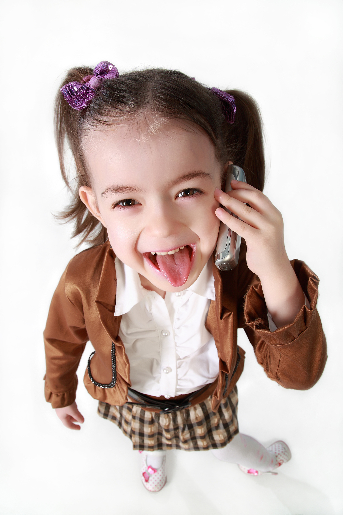 little girl on the phone