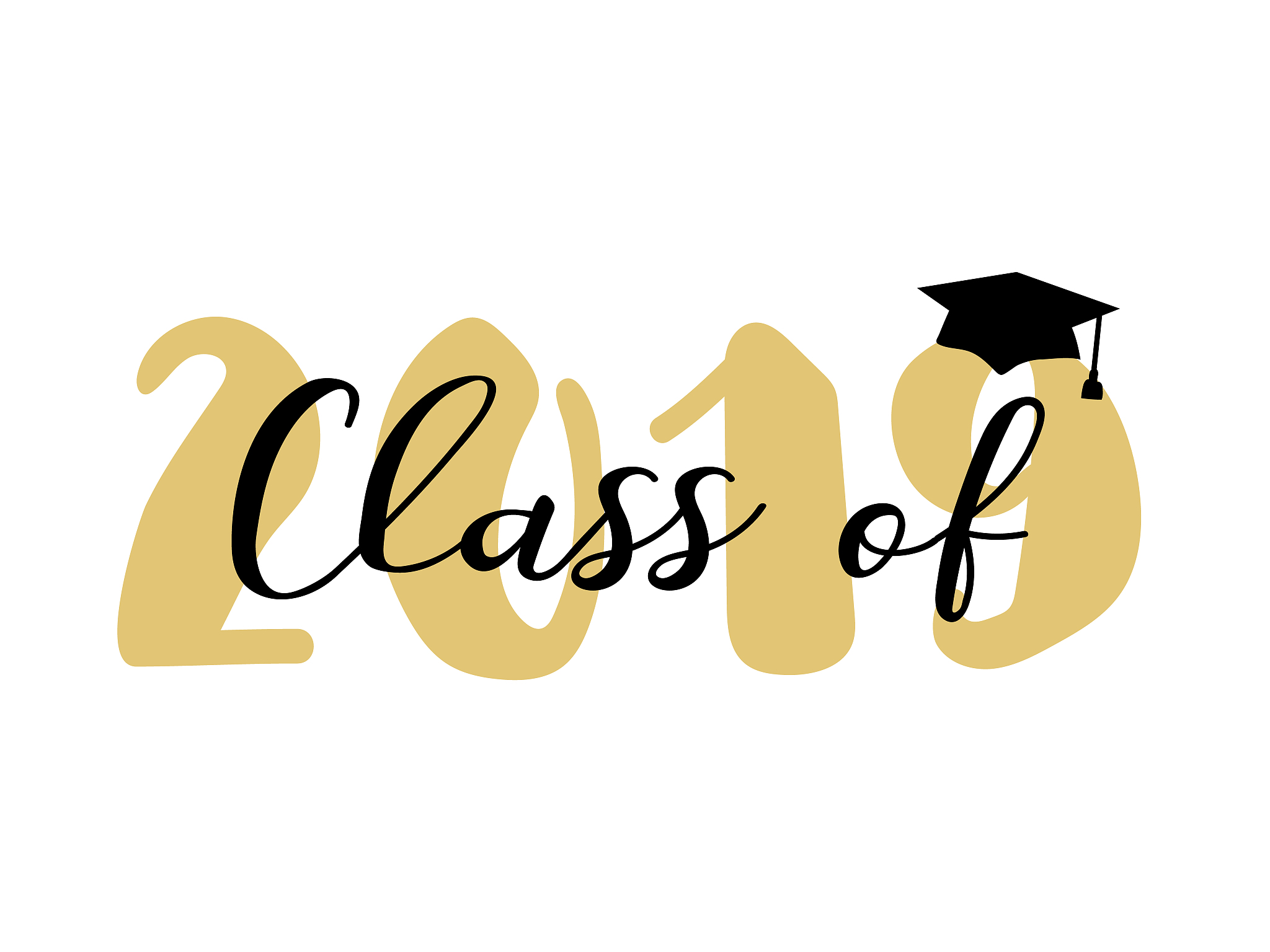 class of 2019. modern calligraphy. template for graduation desig