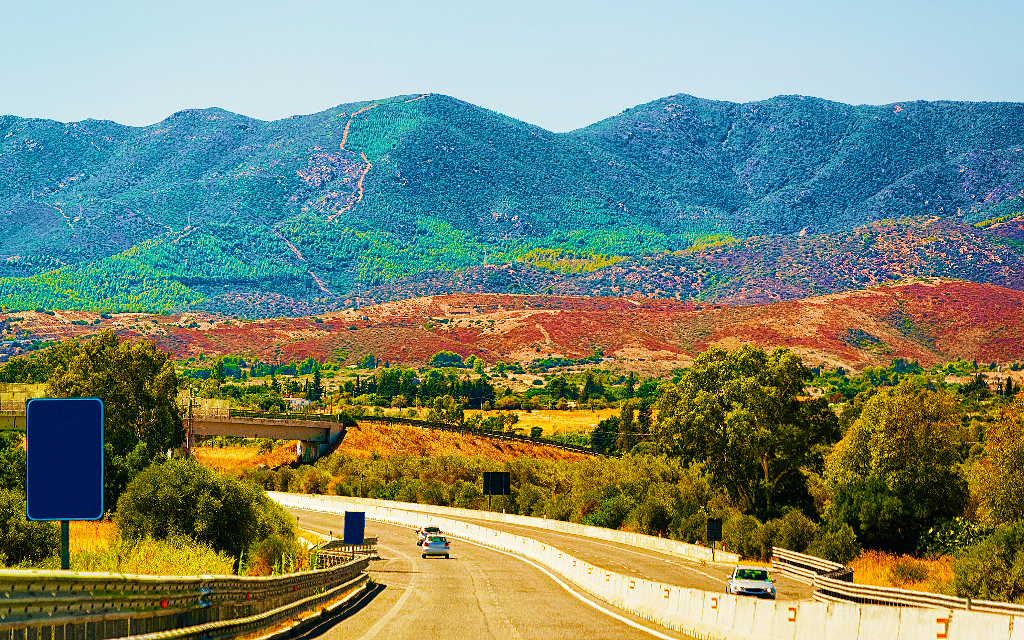 scenic road in cagliari on sardinia