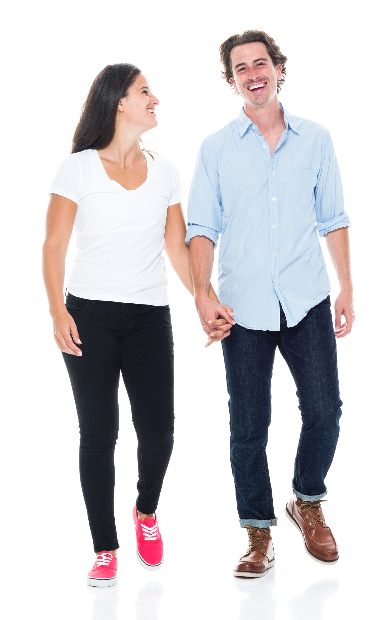 attractive couple walking