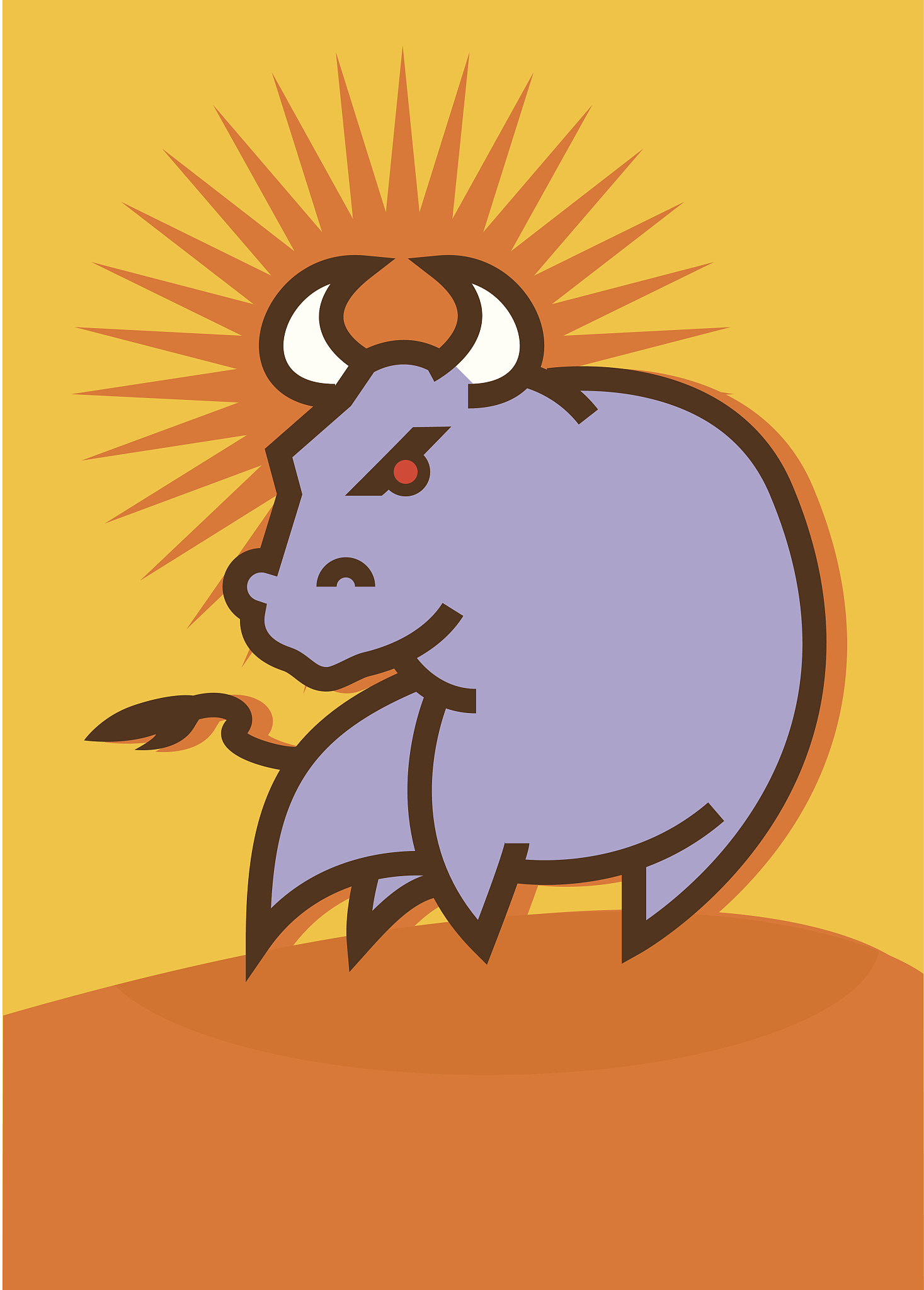 bull standing on mountain mean market horns