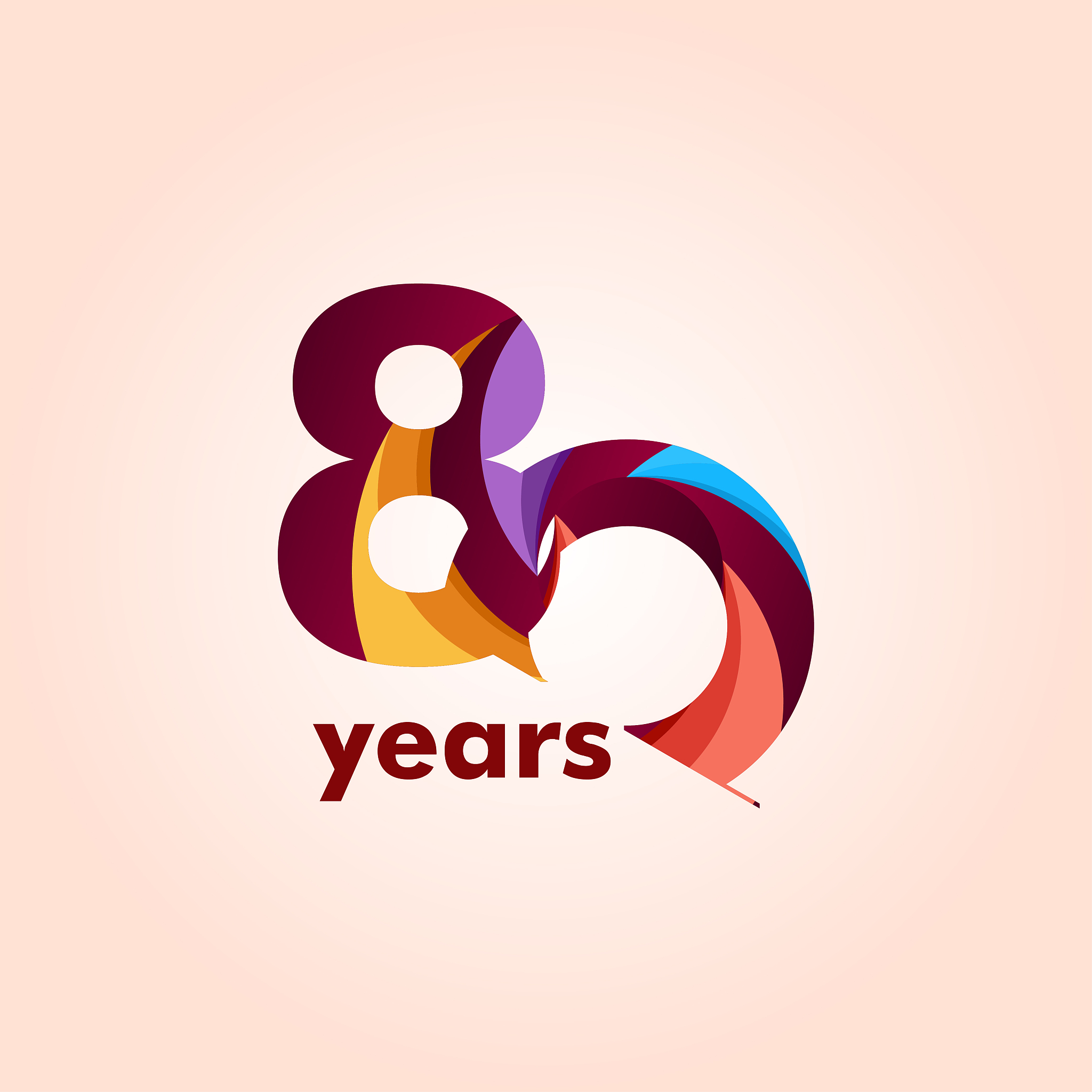80 year anniversary elegant number vector template design illust