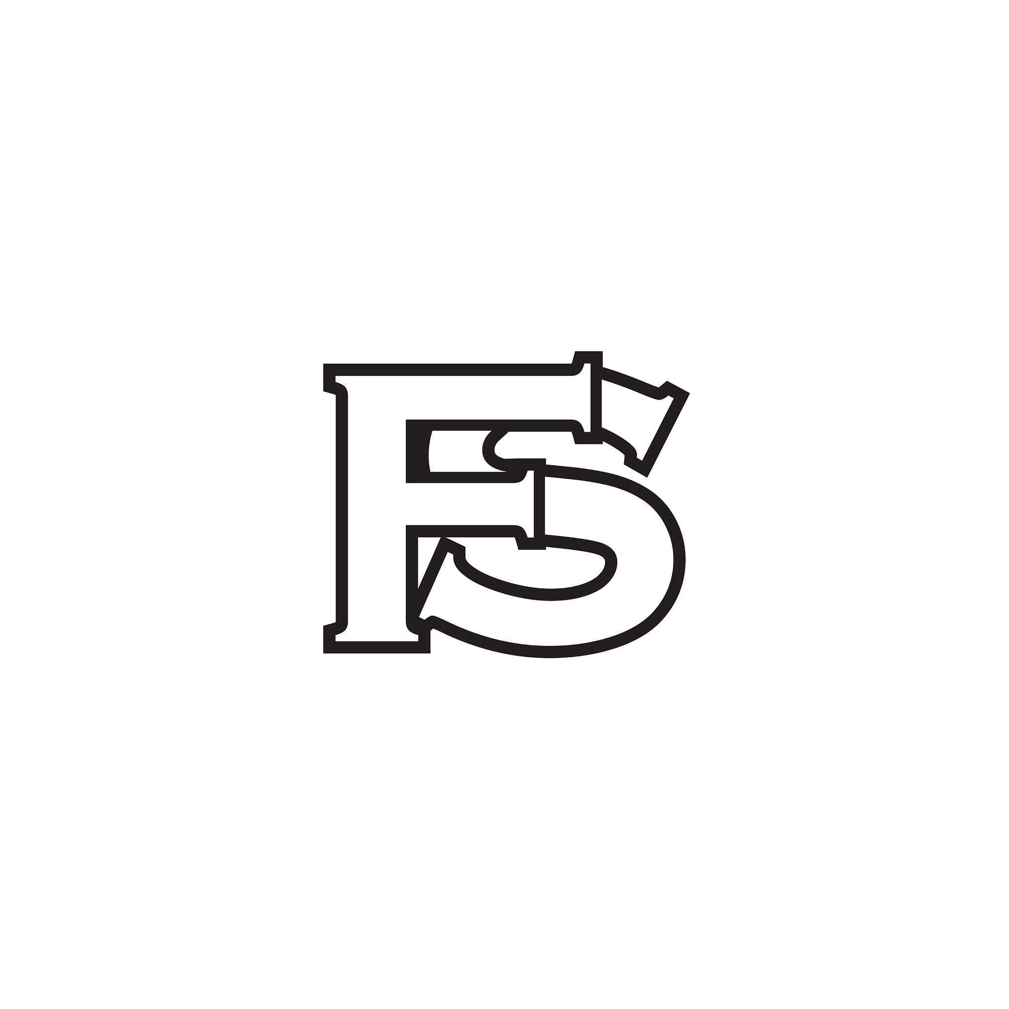 f s letter lines logo design