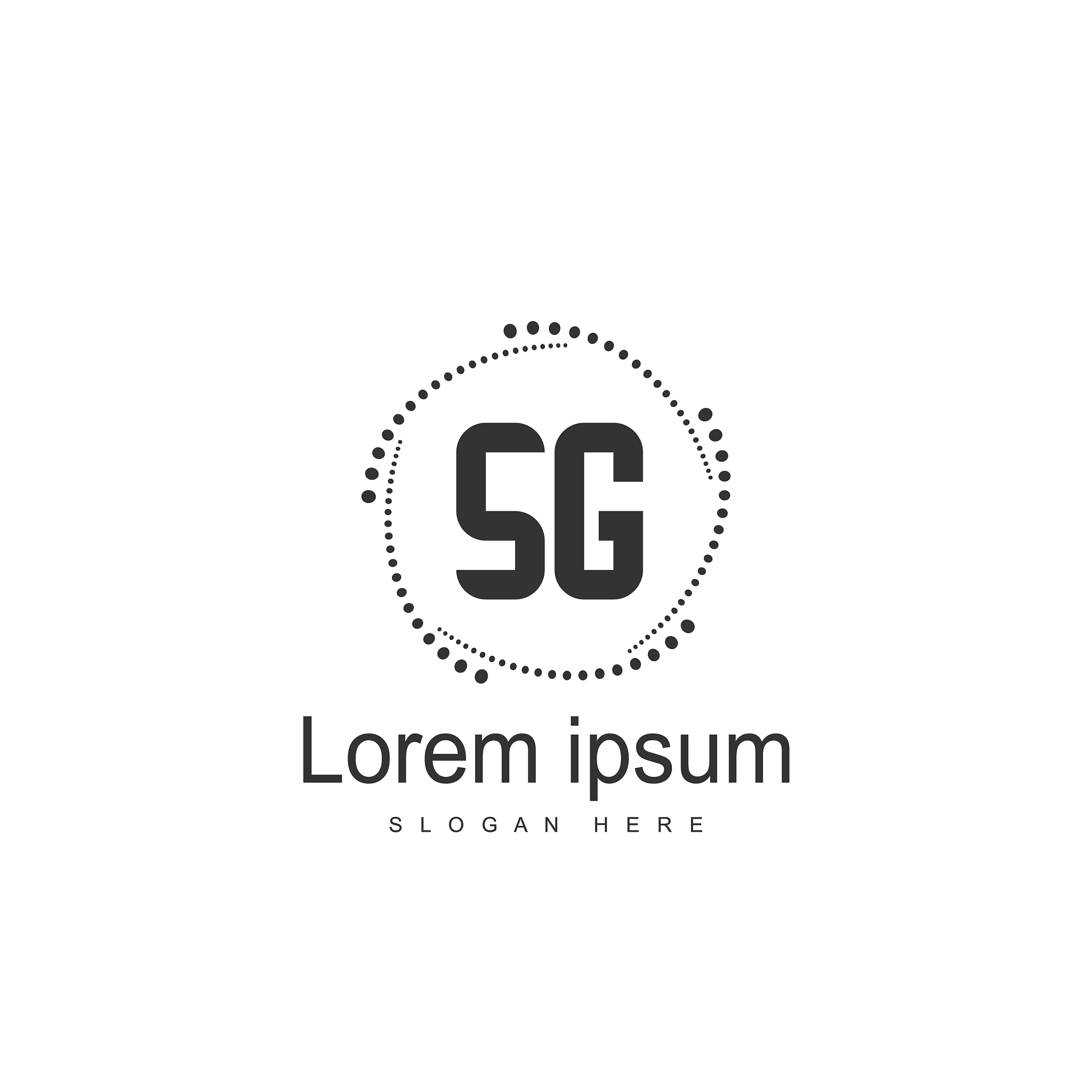 initial letter sg logo template design minimal