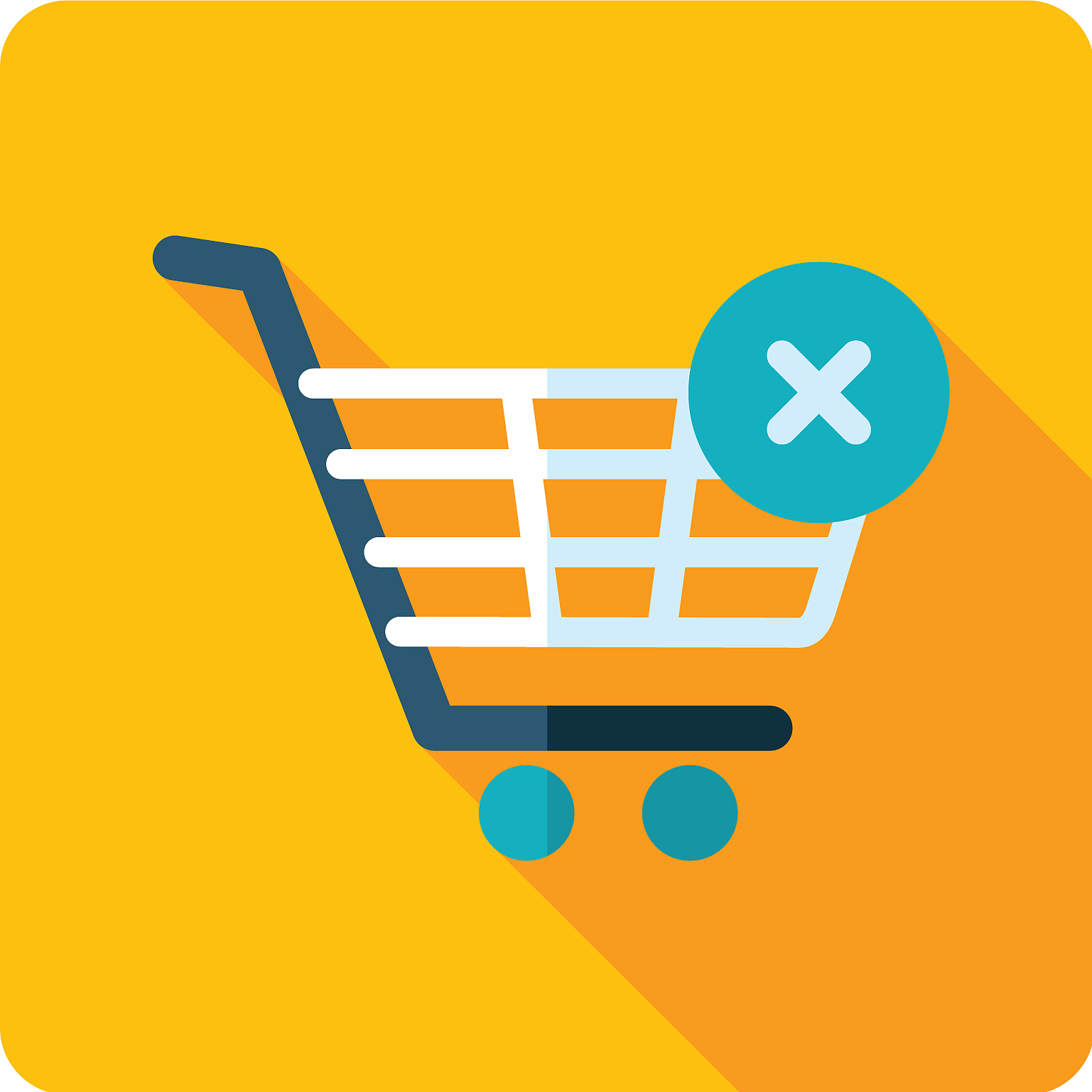 shopping cart with cross sign icon
