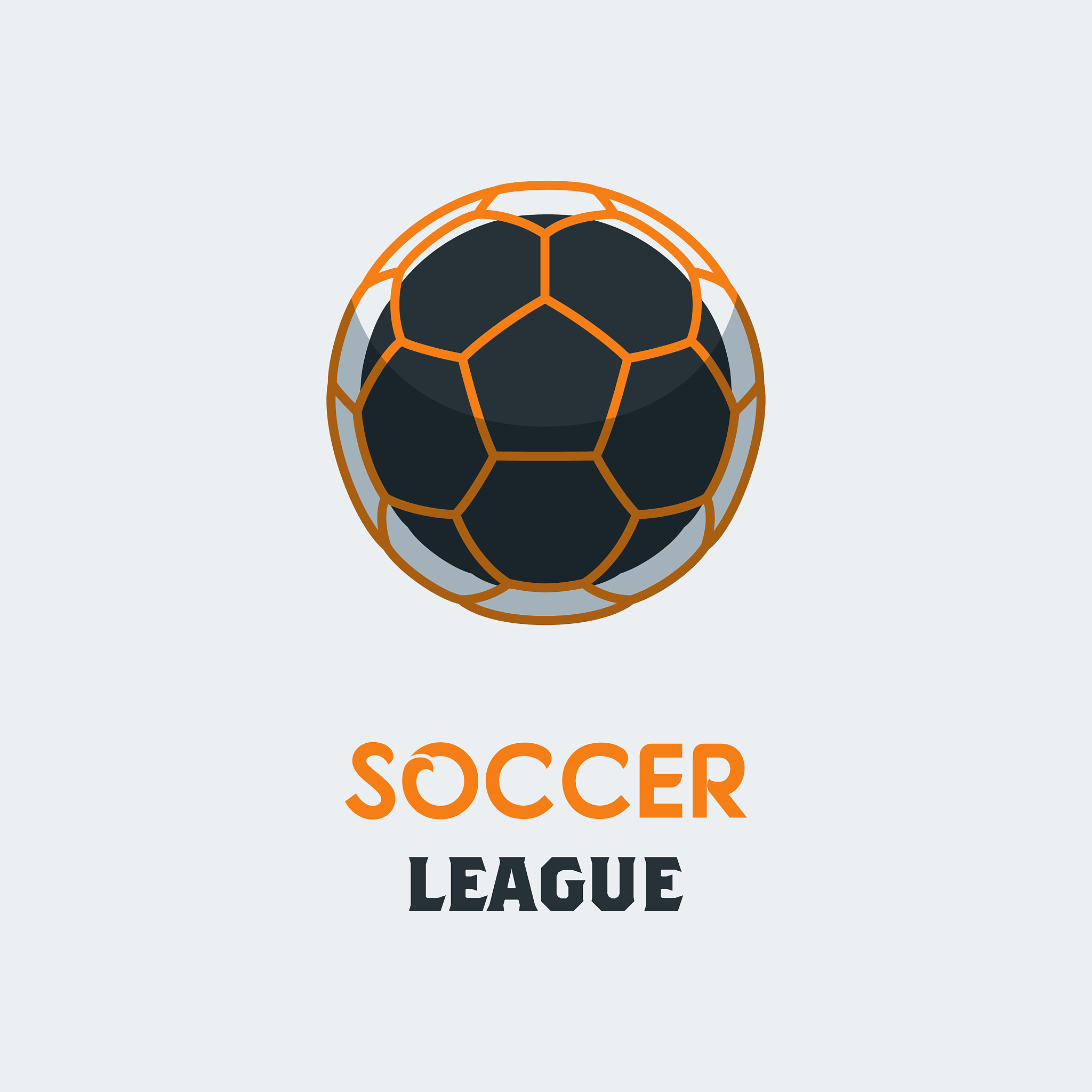 soccer football logo template modern sport ball