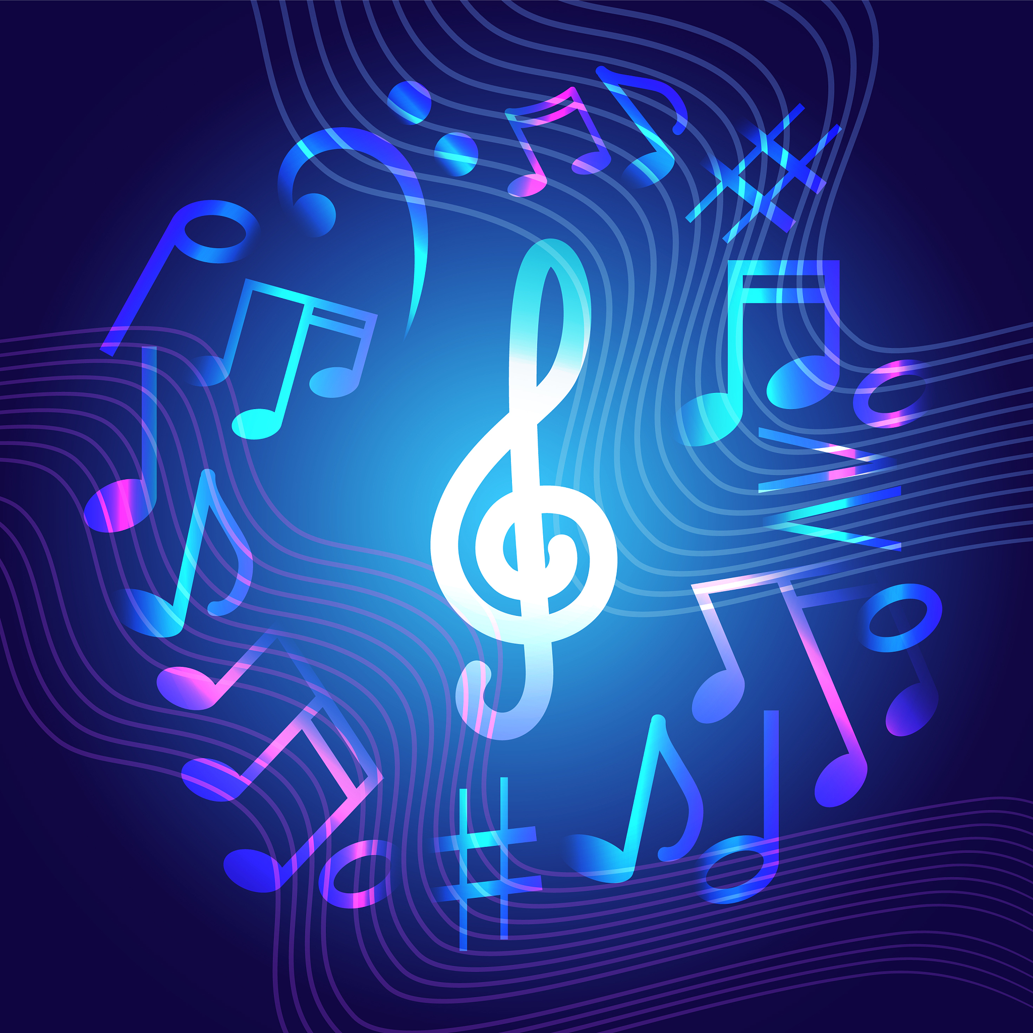notes music concert banner colorful modern musical