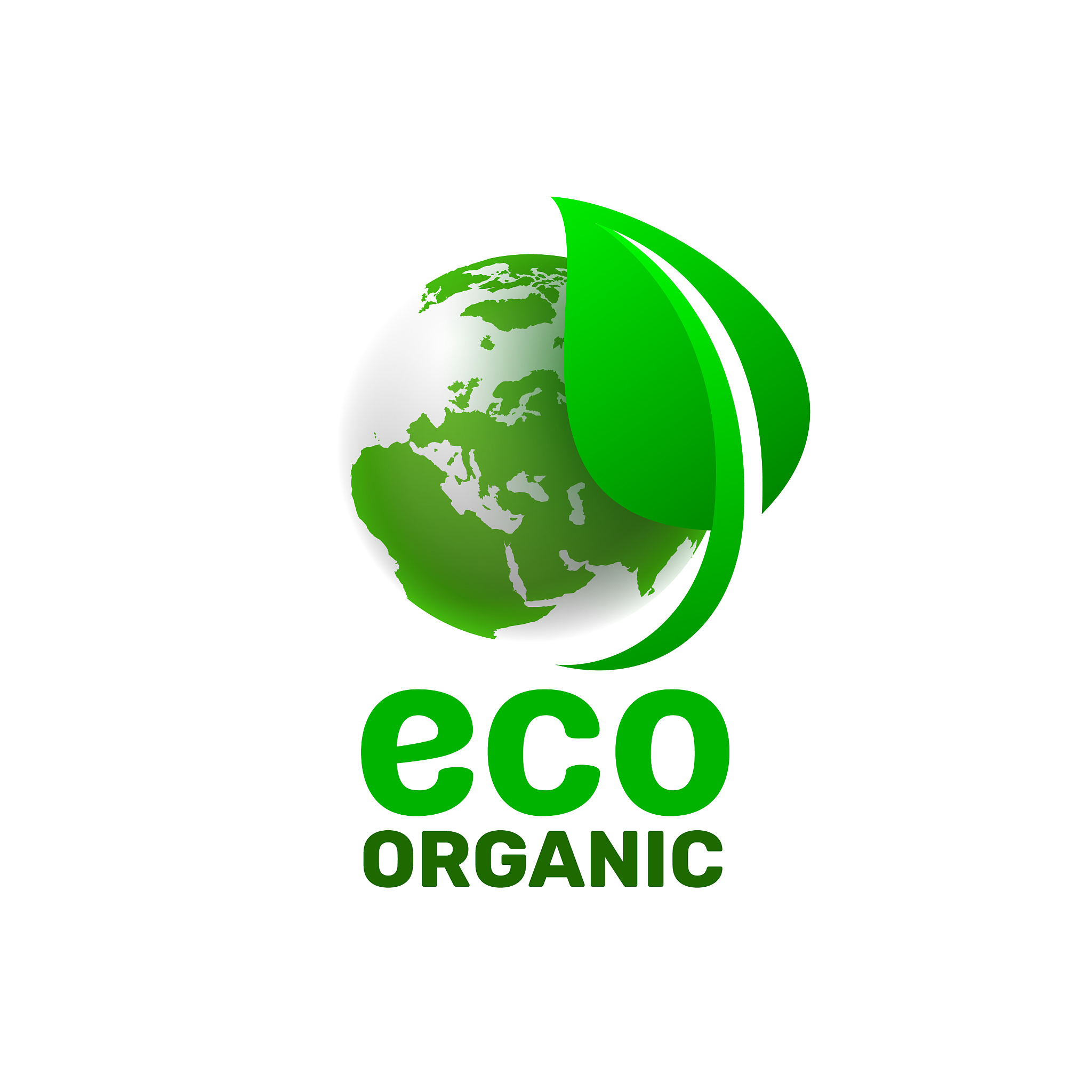ecology organic green planet earth sign on a