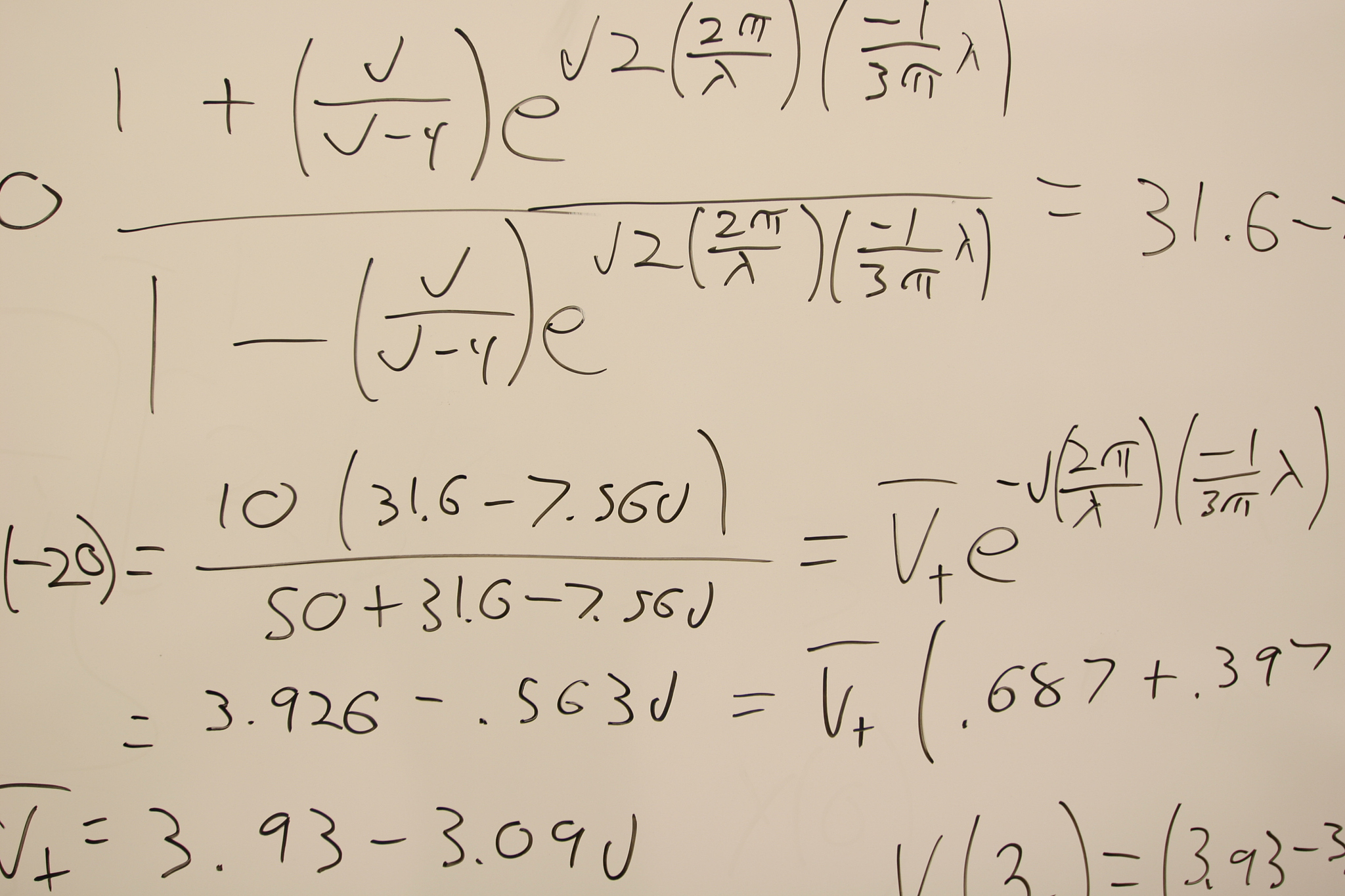 equations on whiteboard