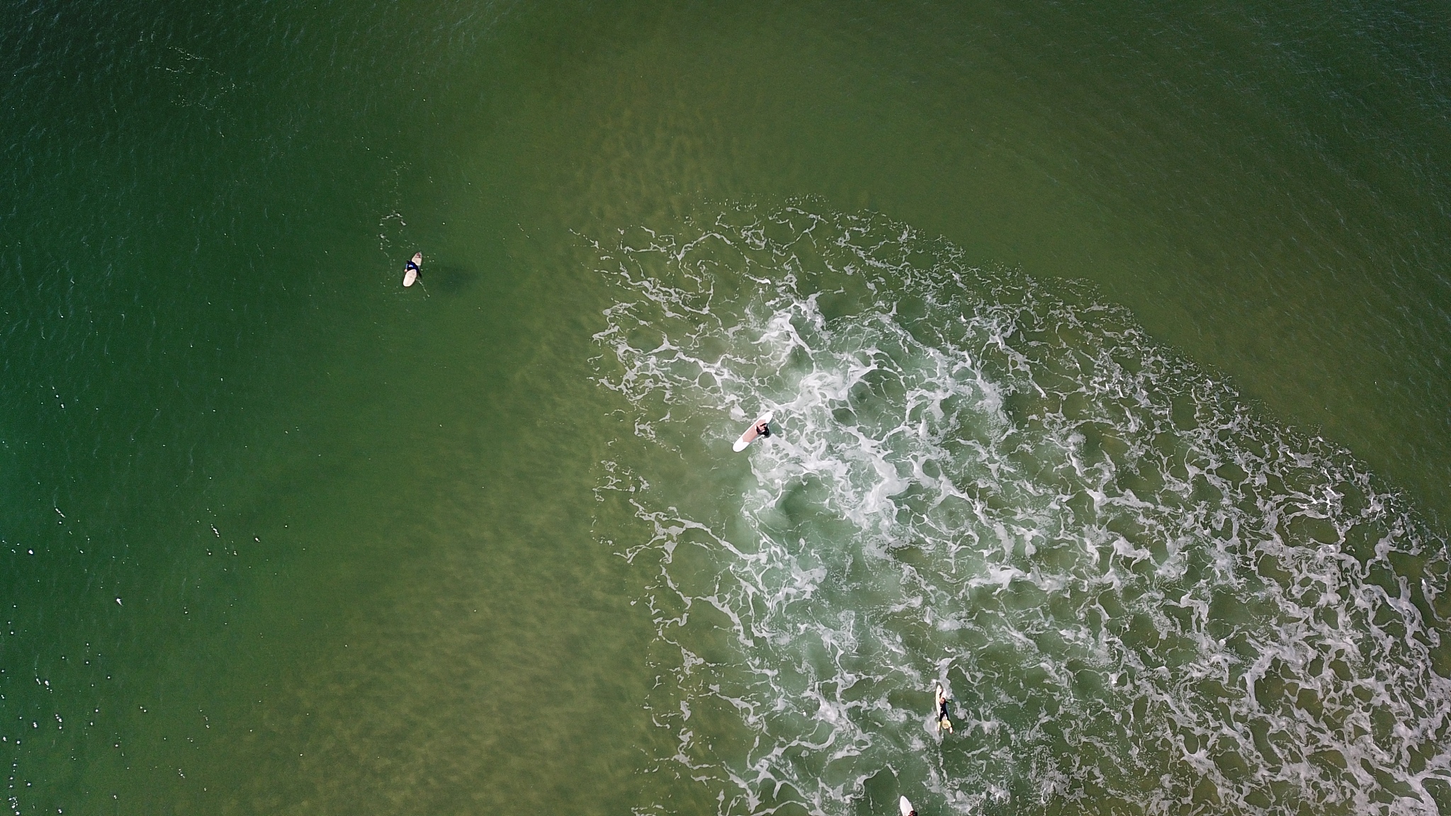 aerial views of stand up paddle boards.