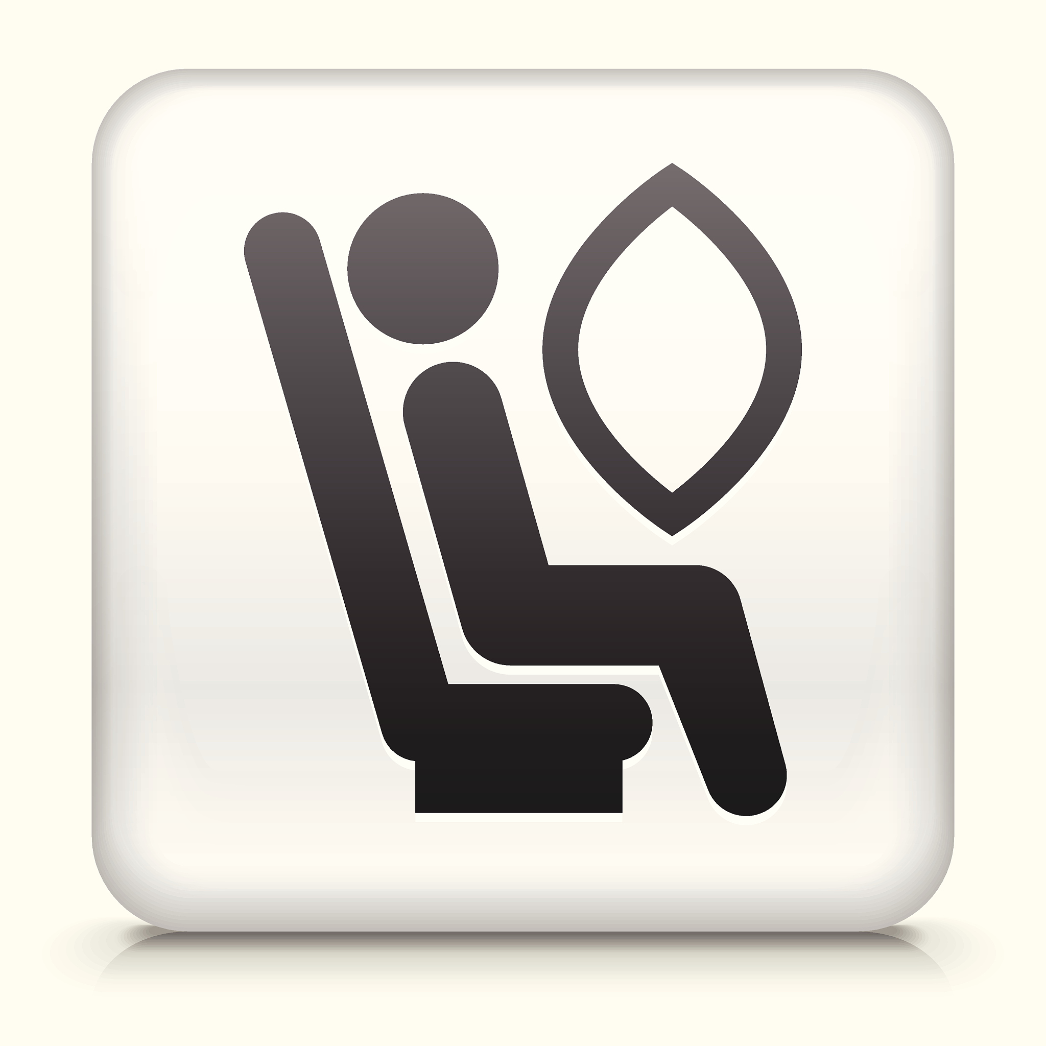 white square button with airbag
