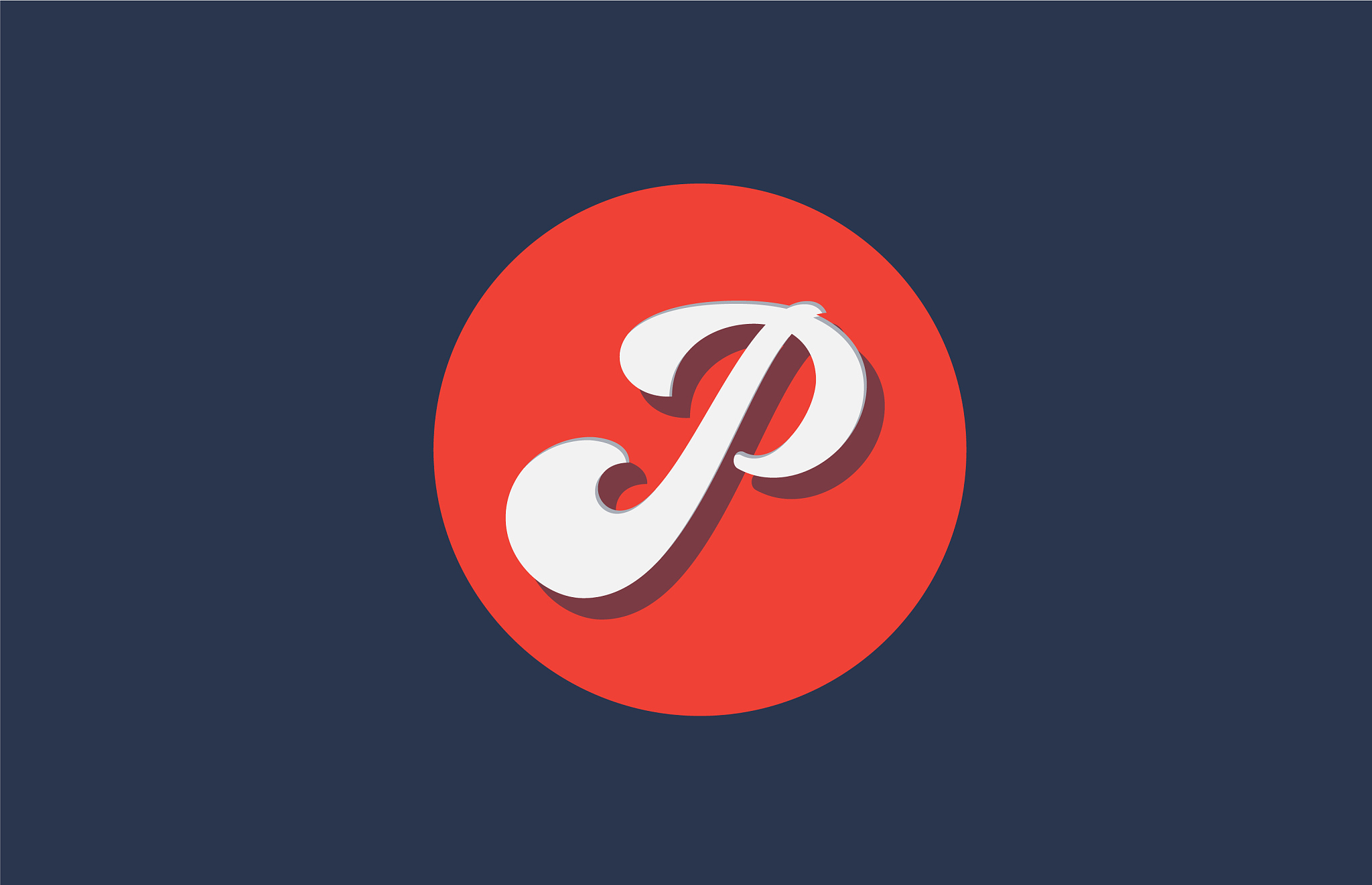 p orange white circle logo letter alphabet for