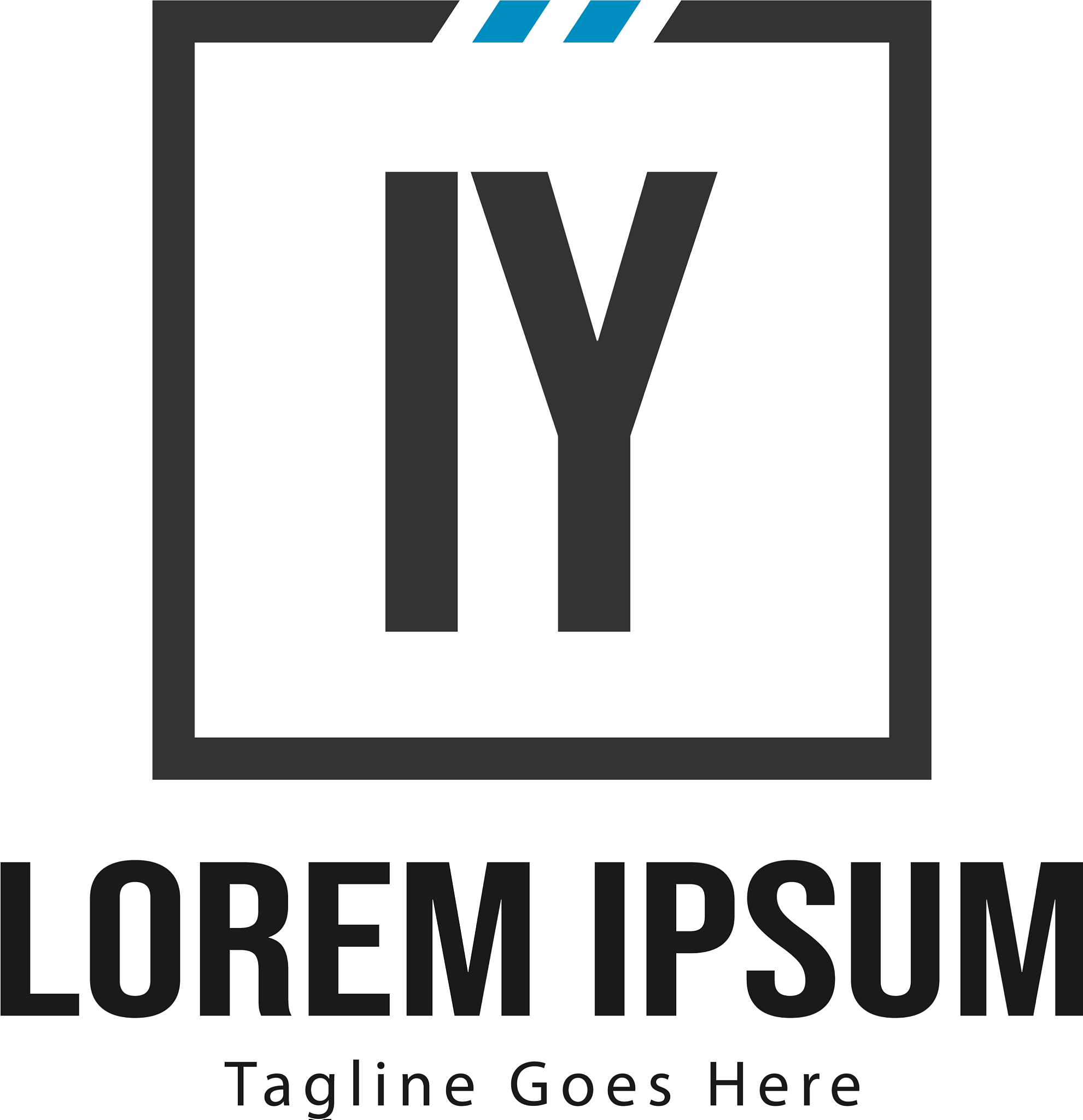 initial iy logo template with modern frame
