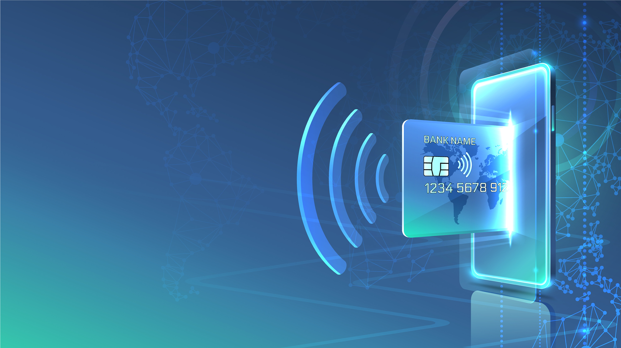 electronic credit card and phone icon finance