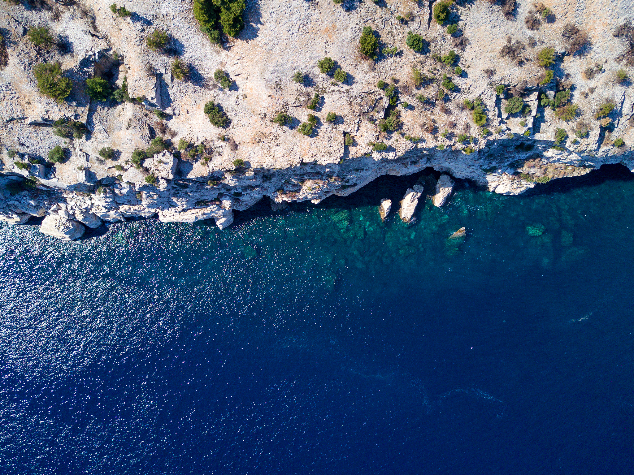 aerial view of mediterranean seashore