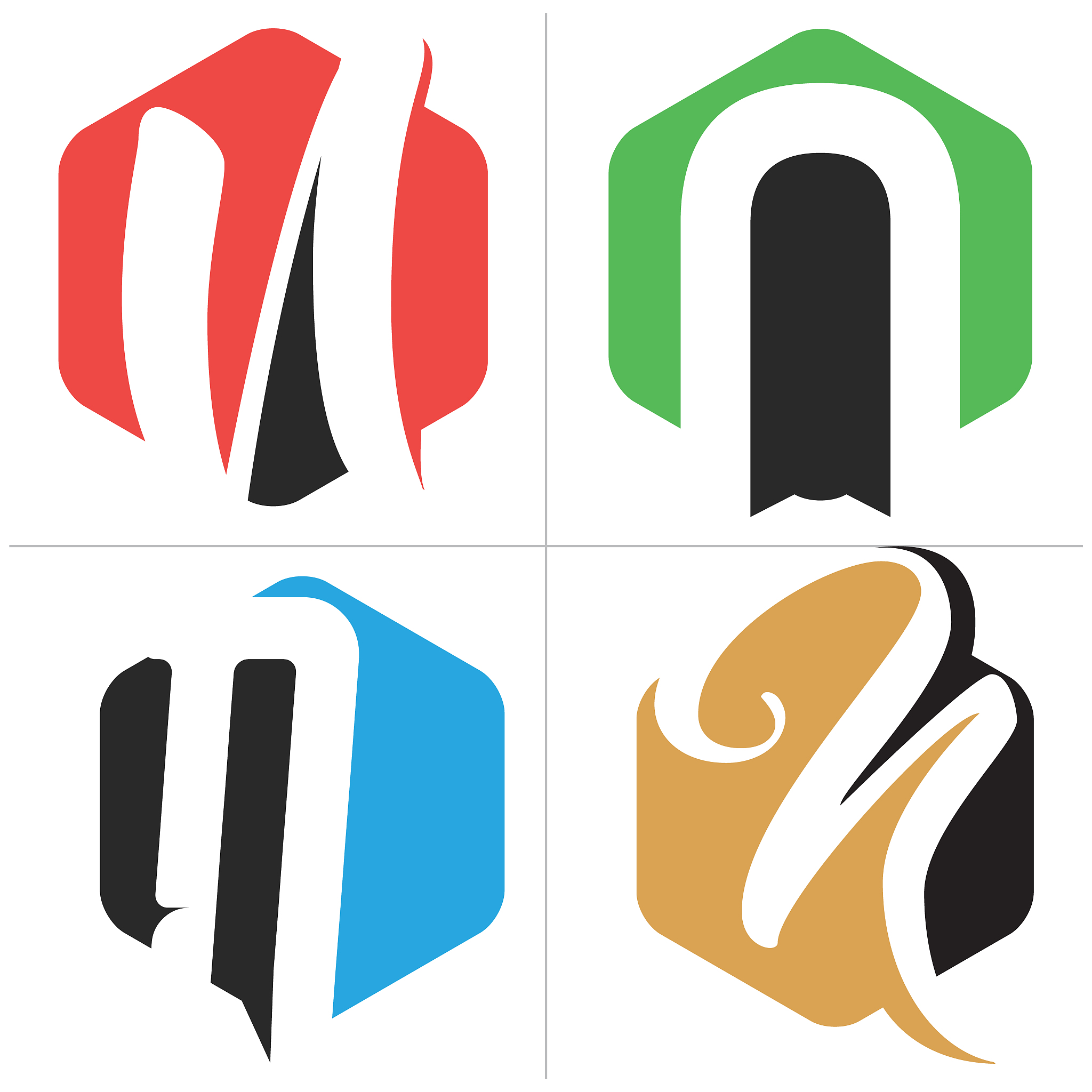 n letter icon design. letter n in hexagonal shape vector illustr
