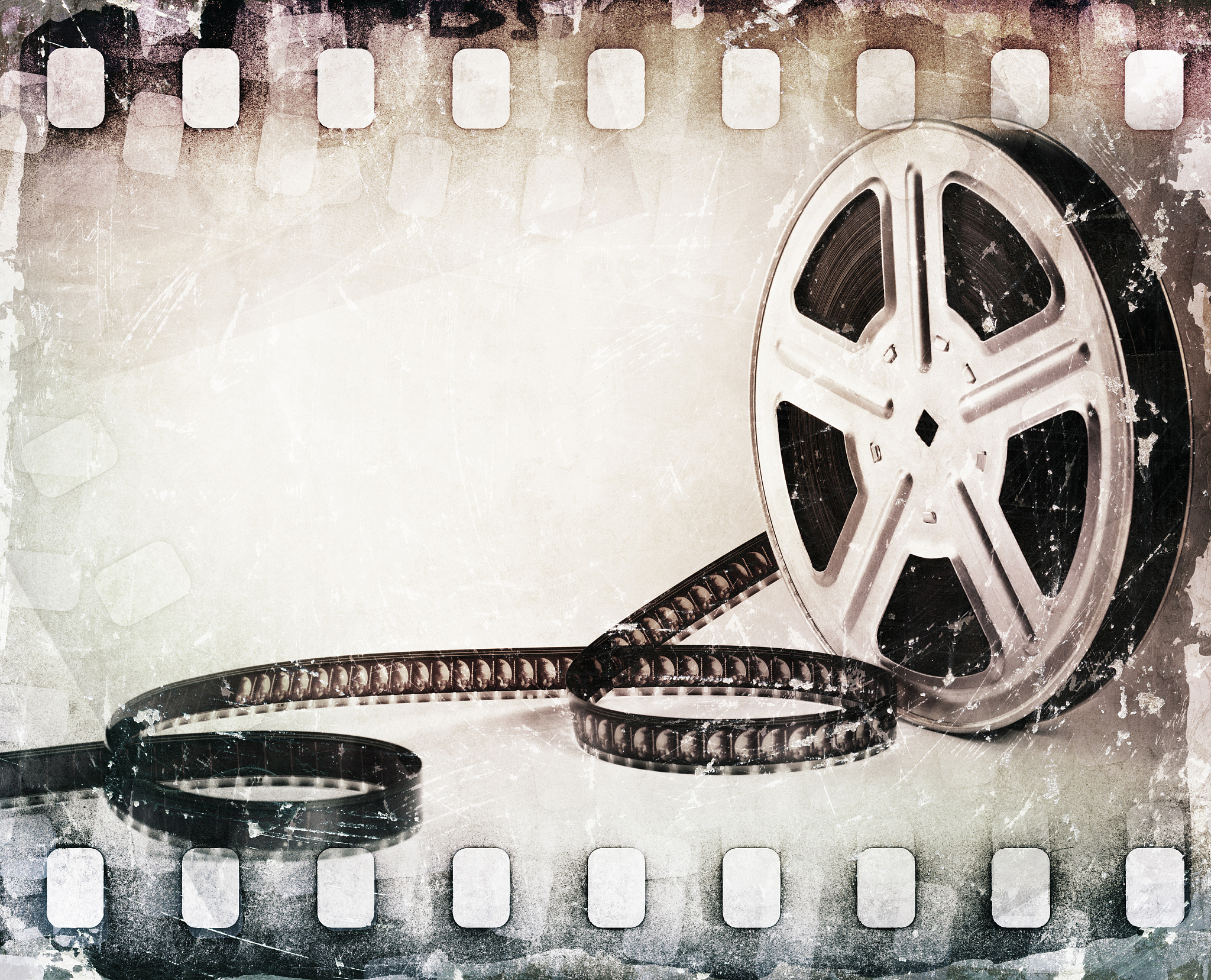 grunge scratched dirty film strip, reel background
