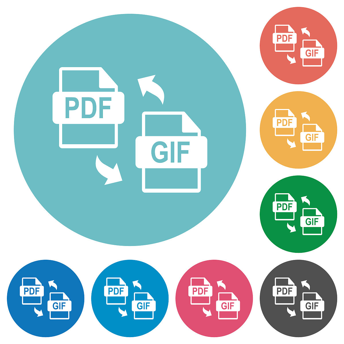pdf gif文件转换平面圆形图标