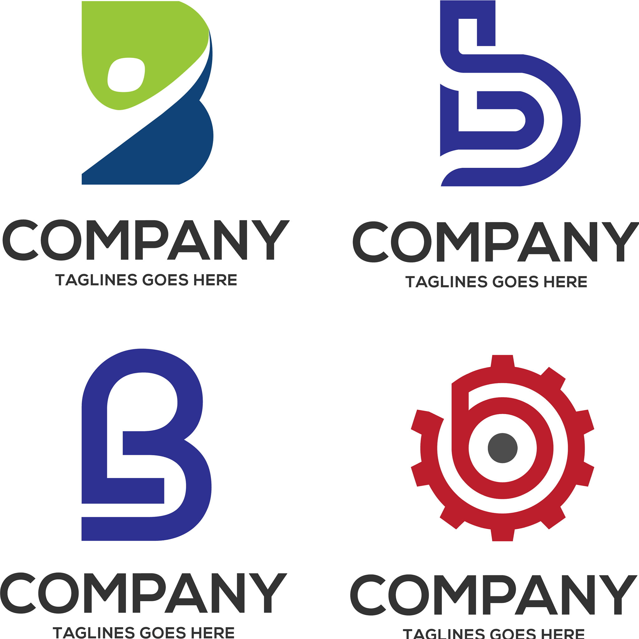 b letter logo design logo set