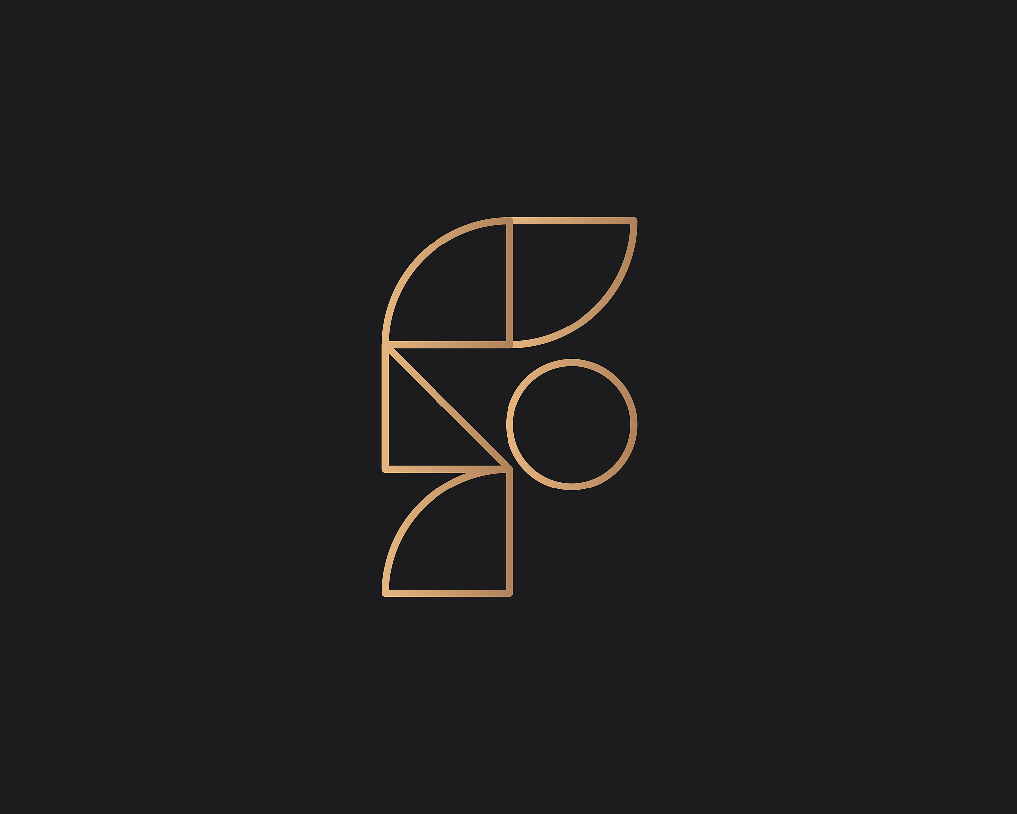 abstract letter f logo design template on dark background. premi