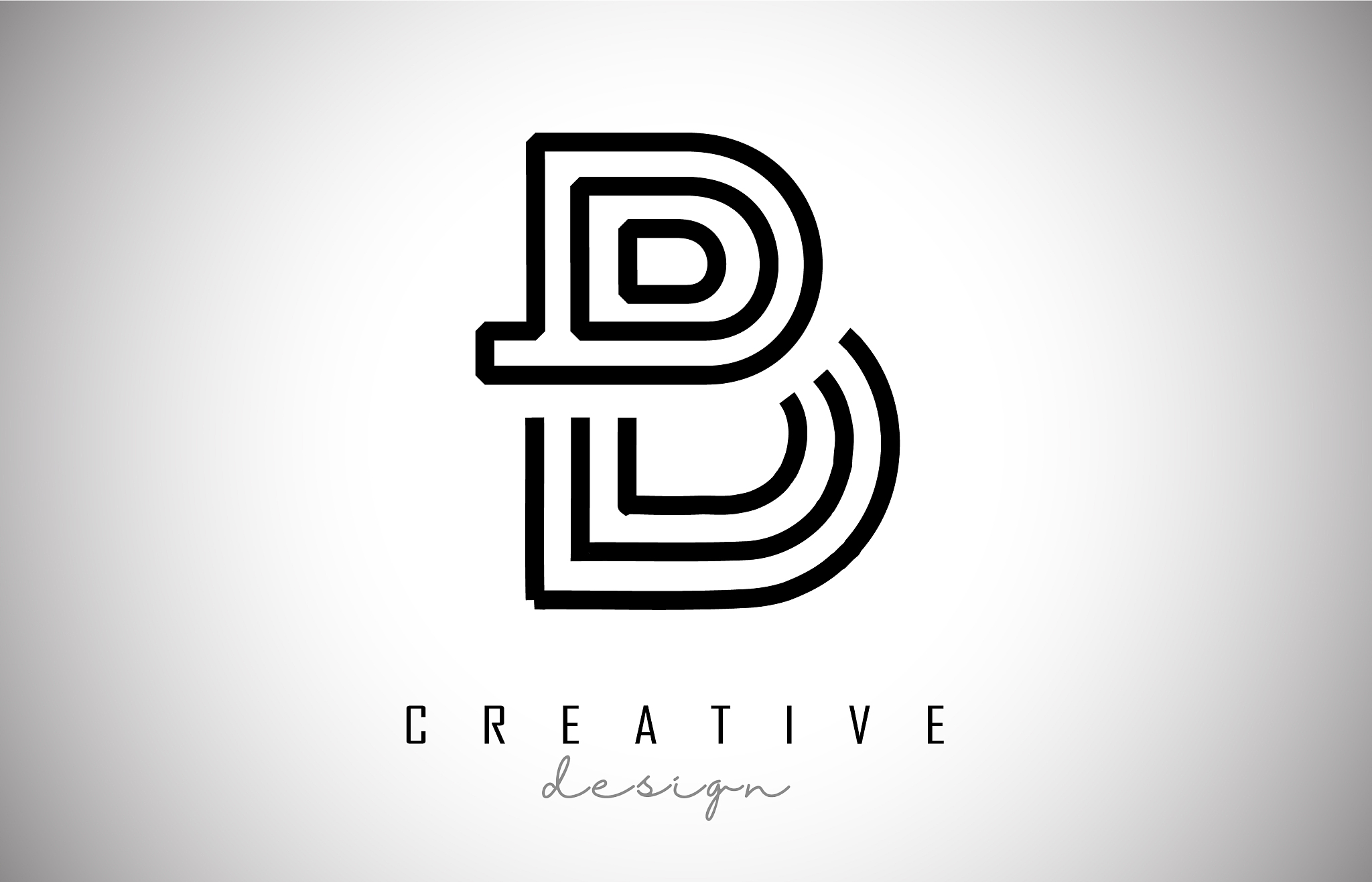 b letter logo monogram design creative b letter