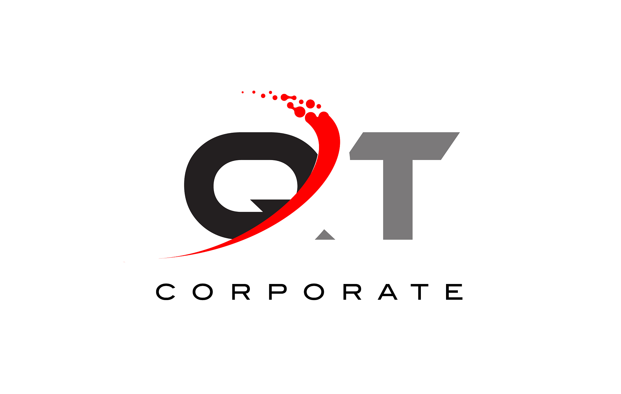 qt modern letter logo design with swoosh