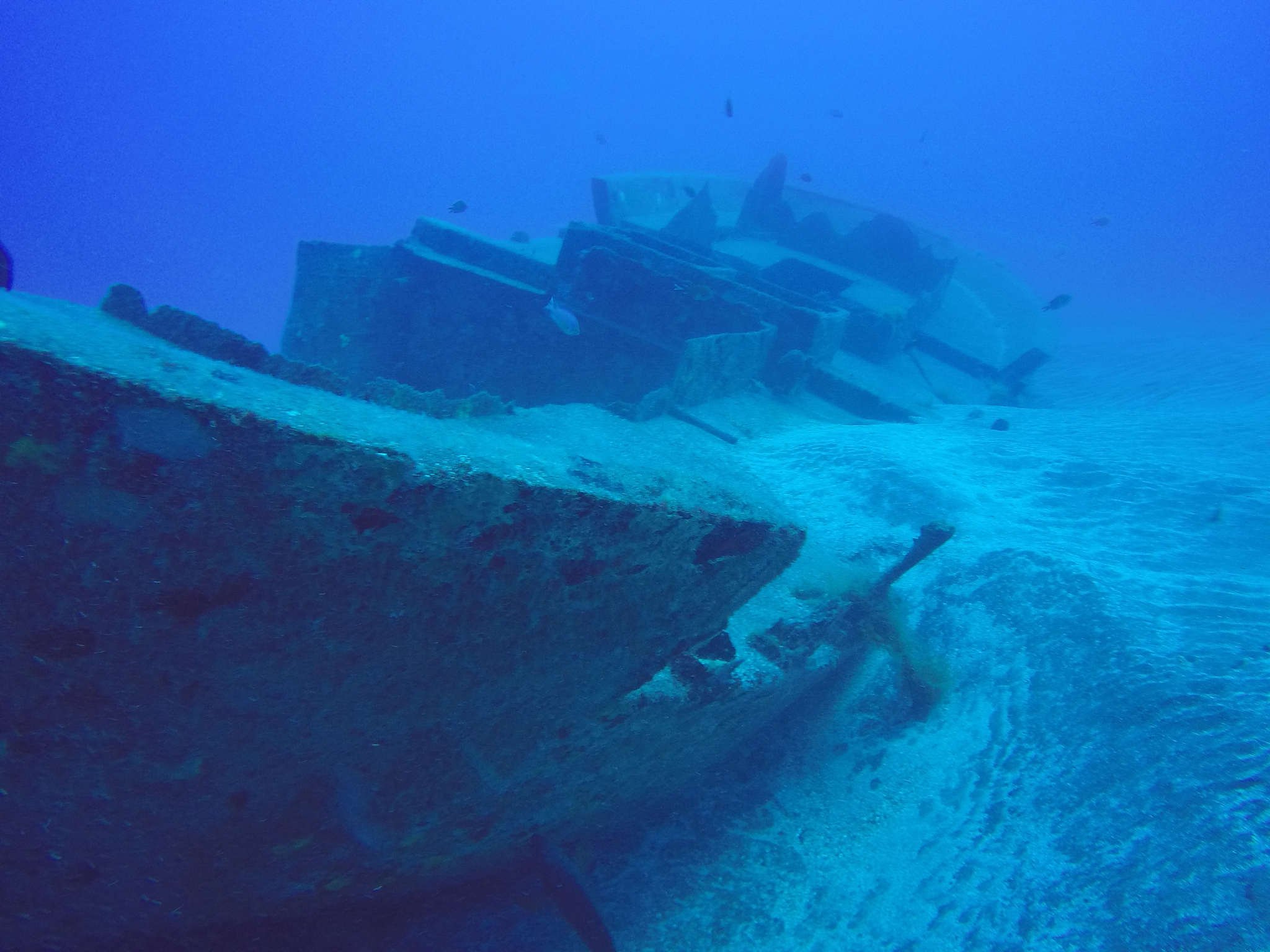 sunken ship in sea
