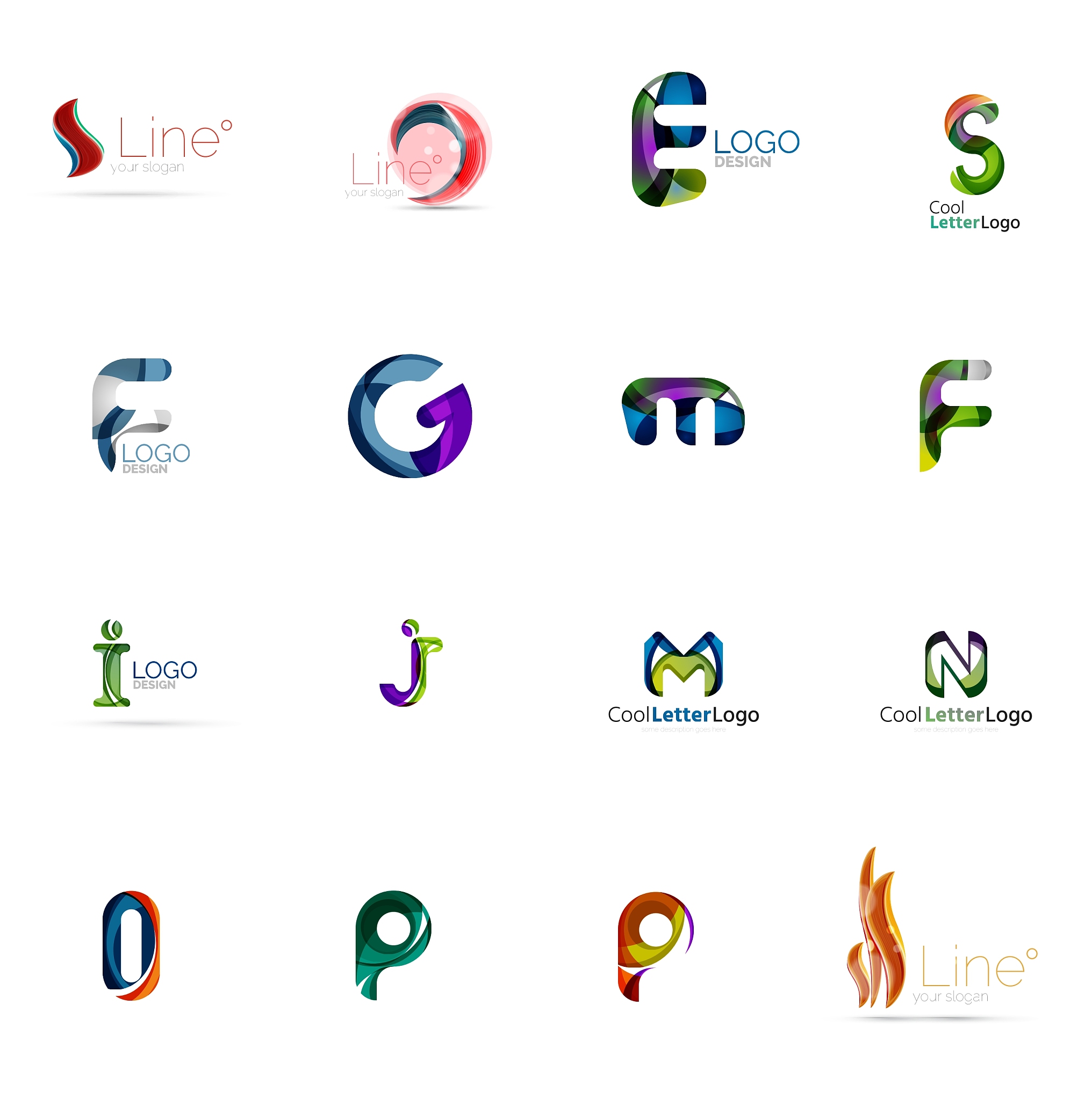 set of universal company logo ideas business icon