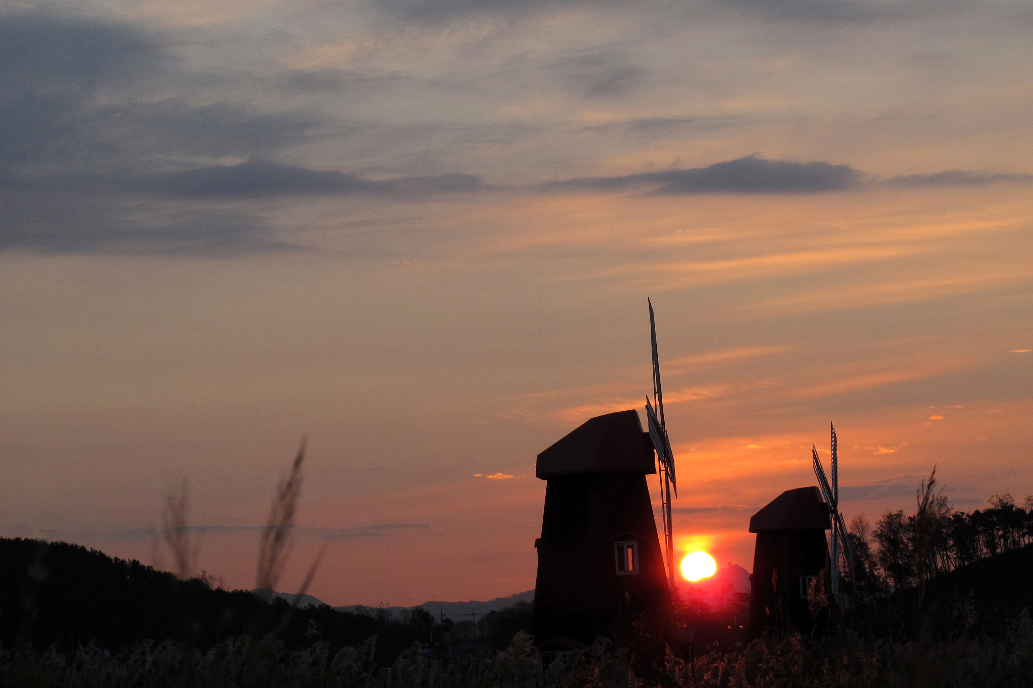 the sunset of wetlands of lnchon