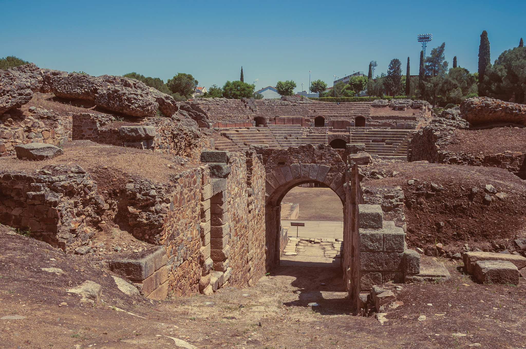 roman amphitheater at the archaeological site of merida