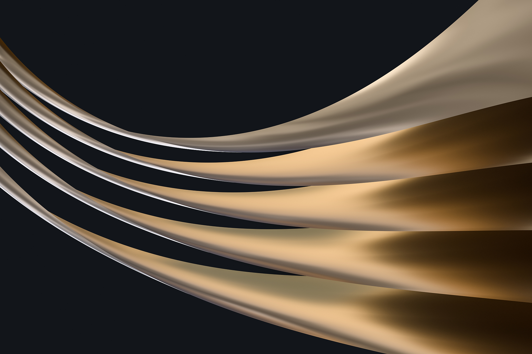 golden curve pattern, 3d rendering