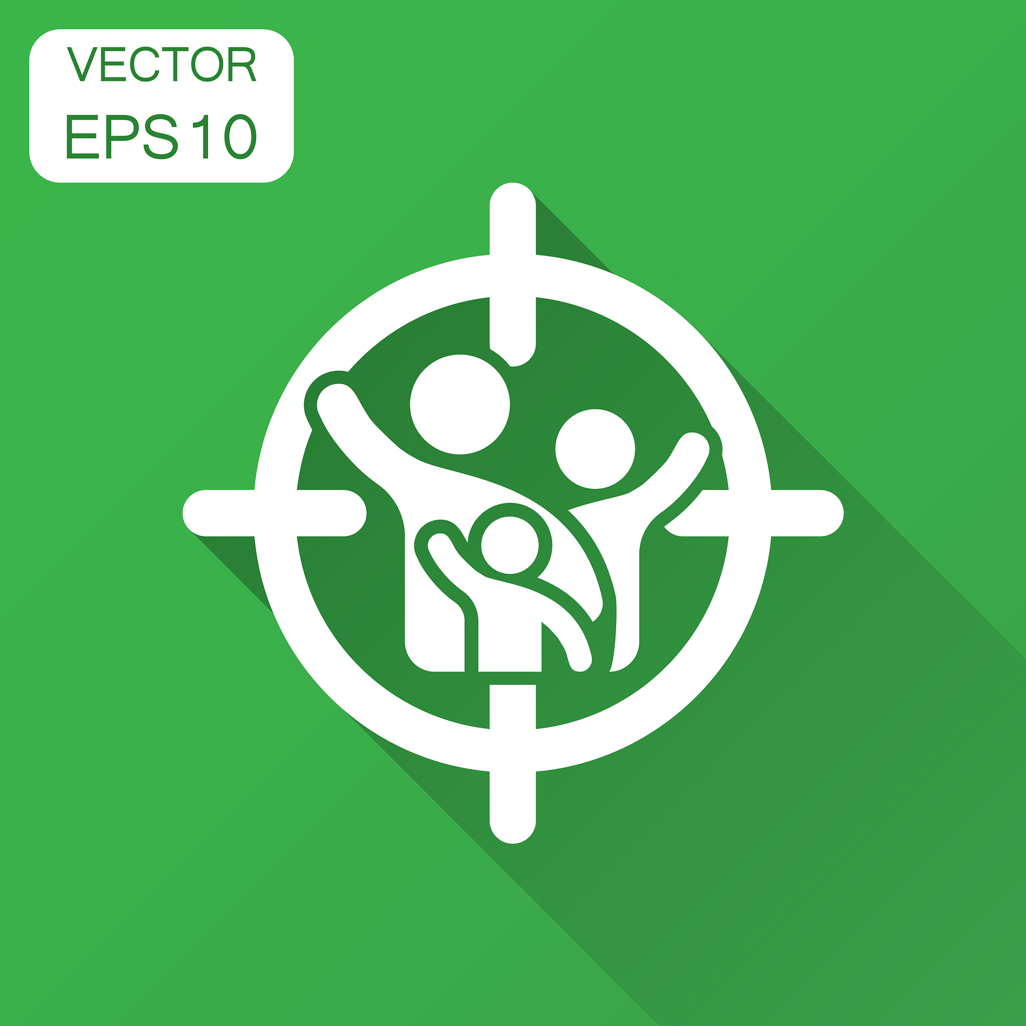 target audience icon in flat style focus on
