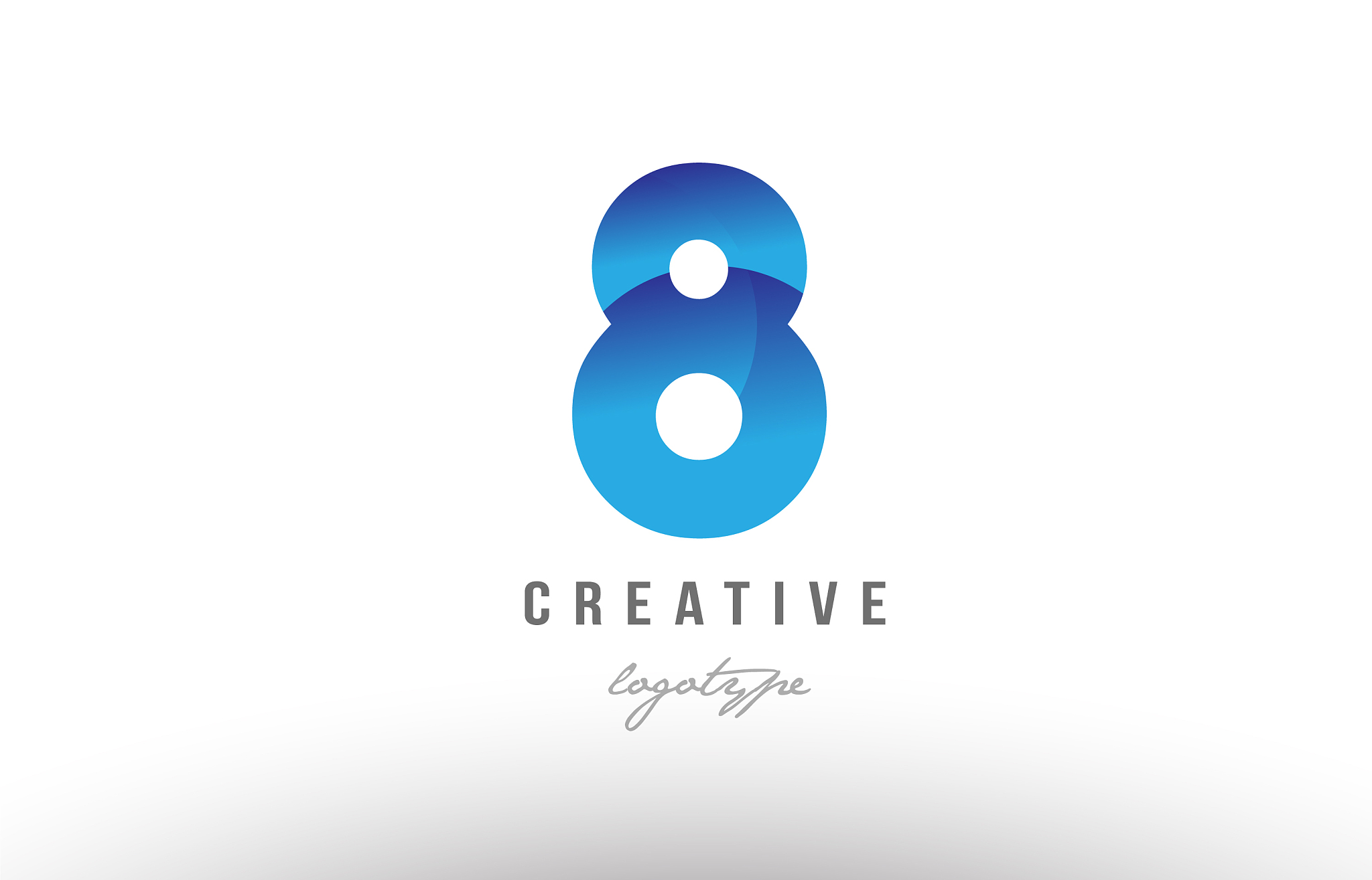 8 eight blue gradient number numeral digit logo