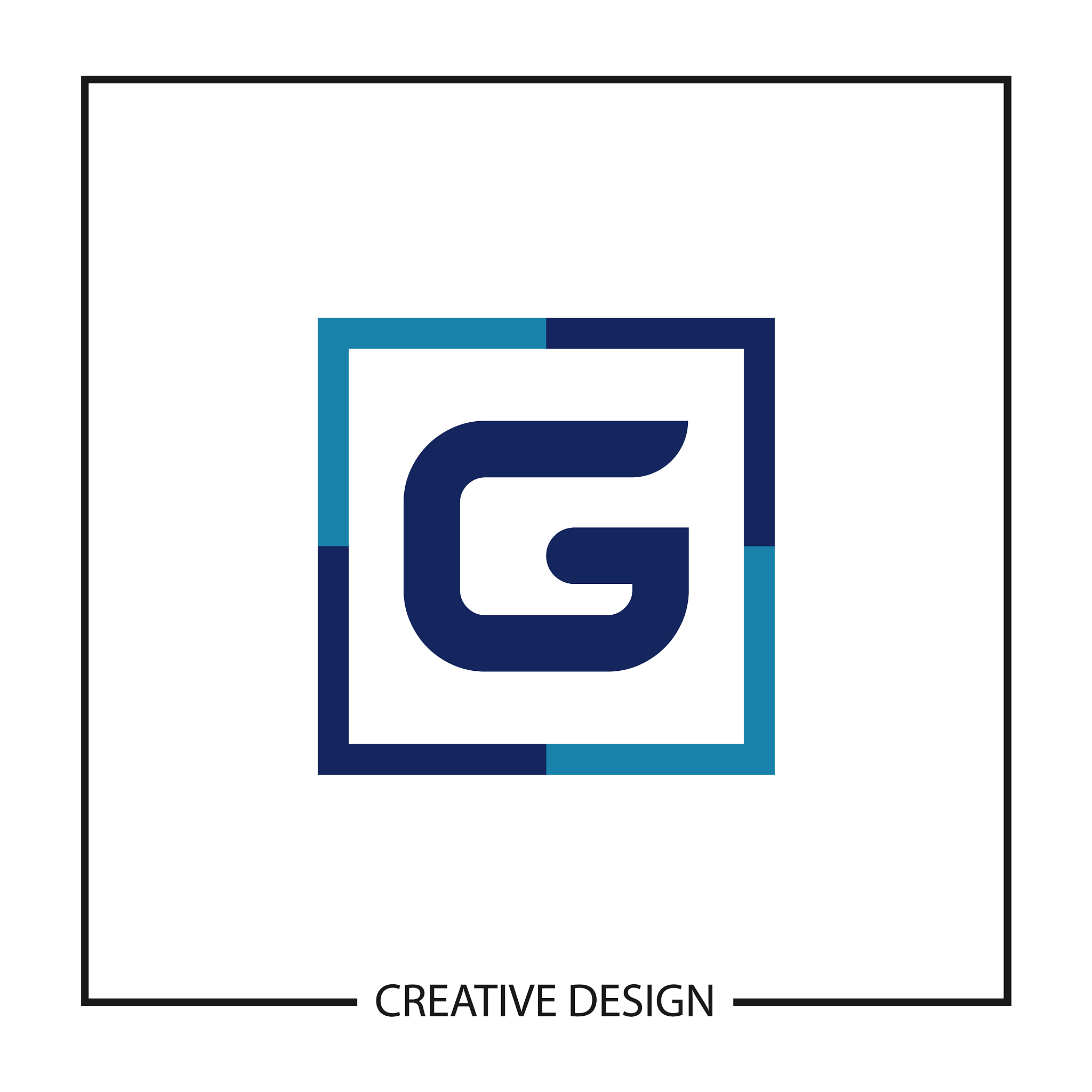 initial letter g logo template design