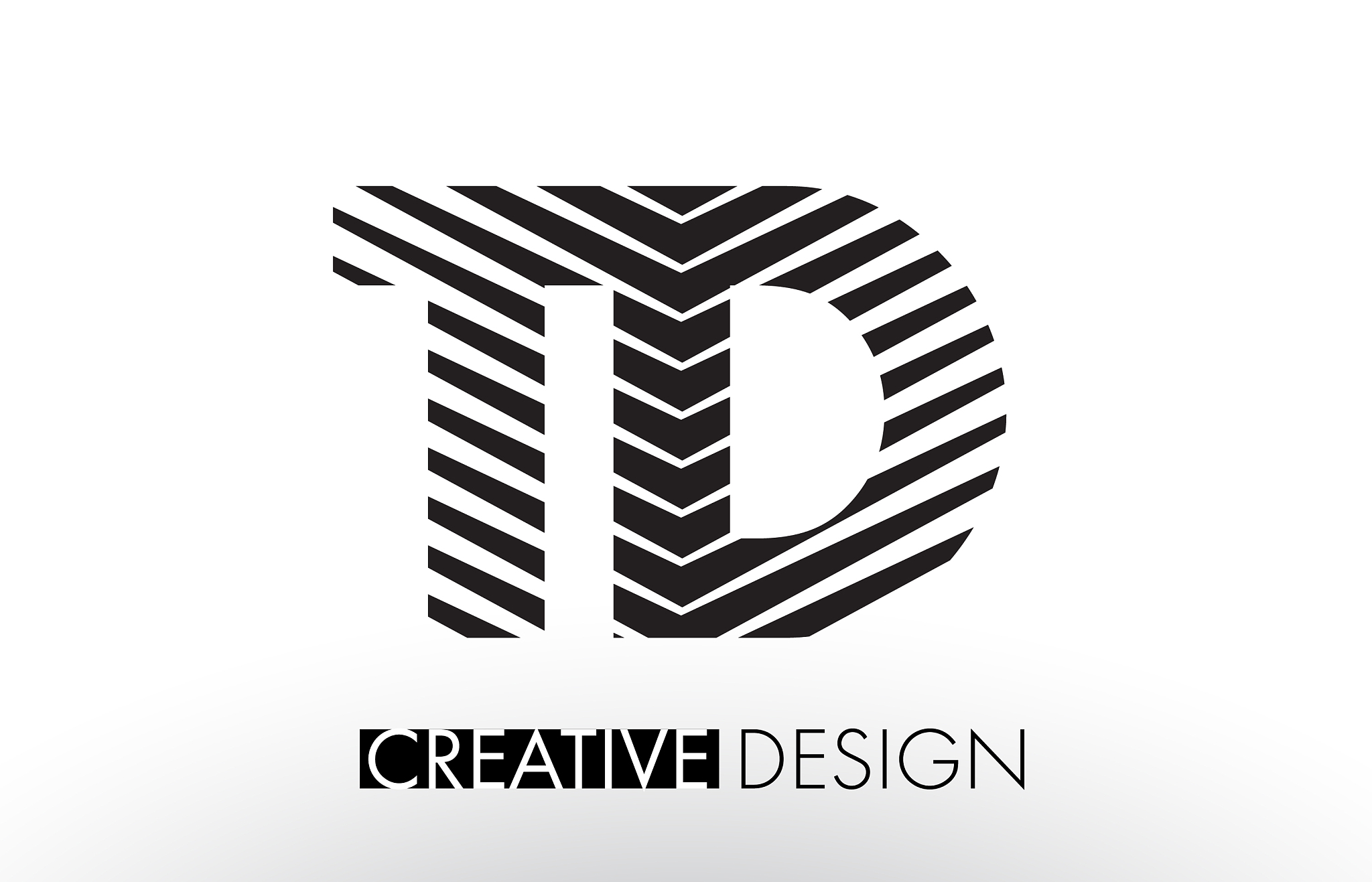 td t d lines letter design with creative elegant