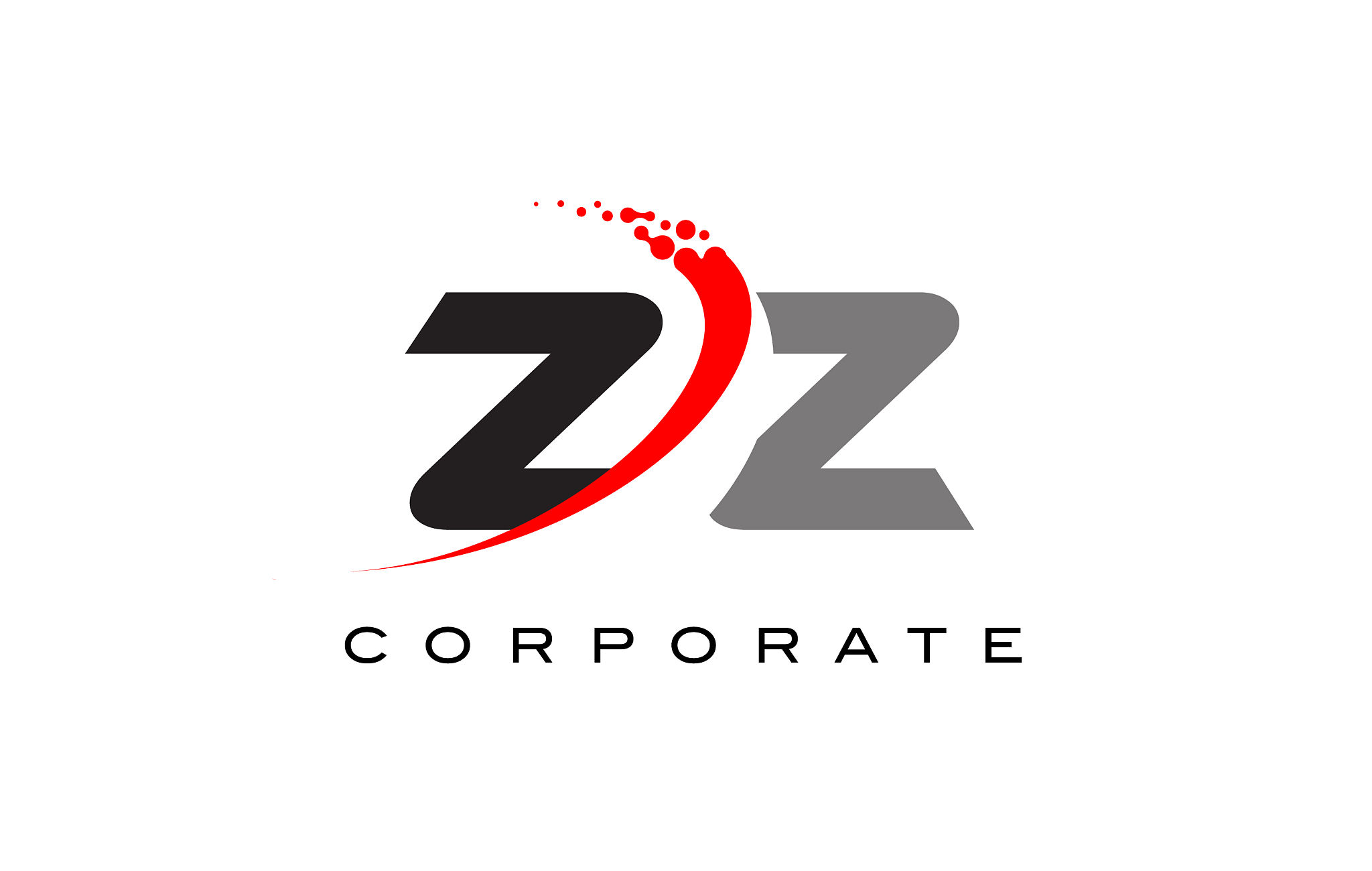 zz modern letter logo design with swoosh