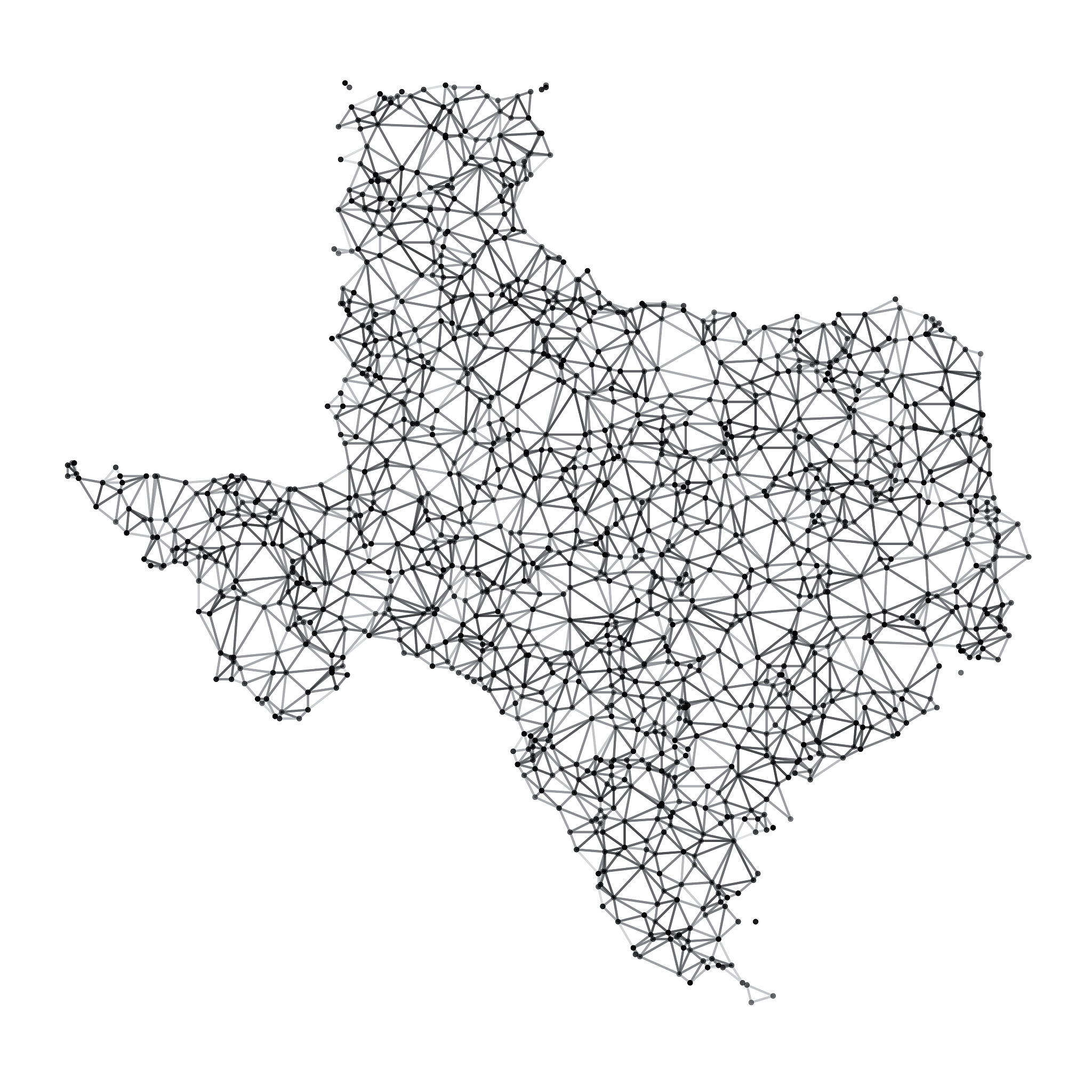 texas map network black and white