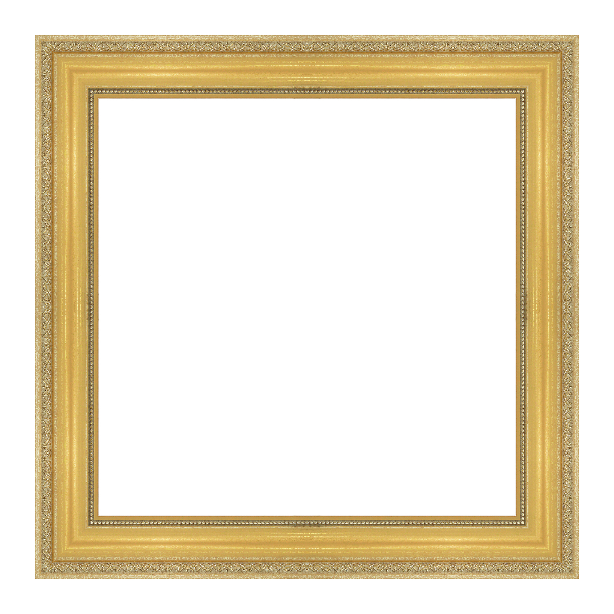 antique gold picture frame isolated on white background