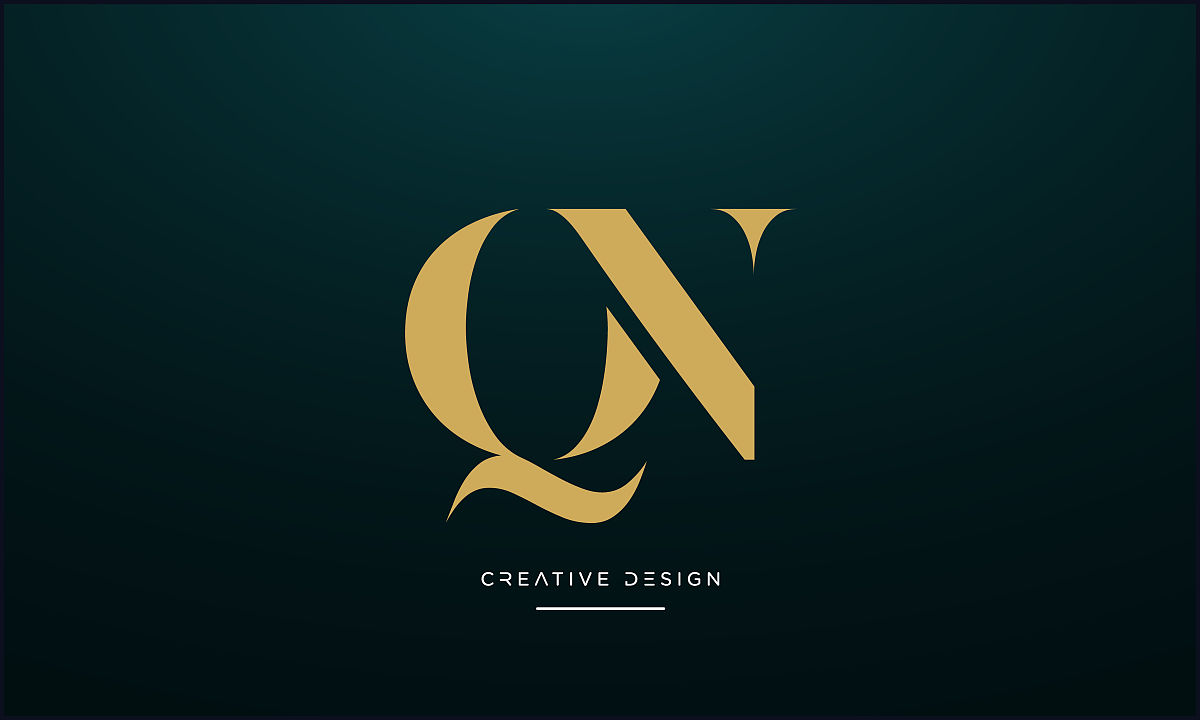 qn, nq字母抽象图标标志矢量组合